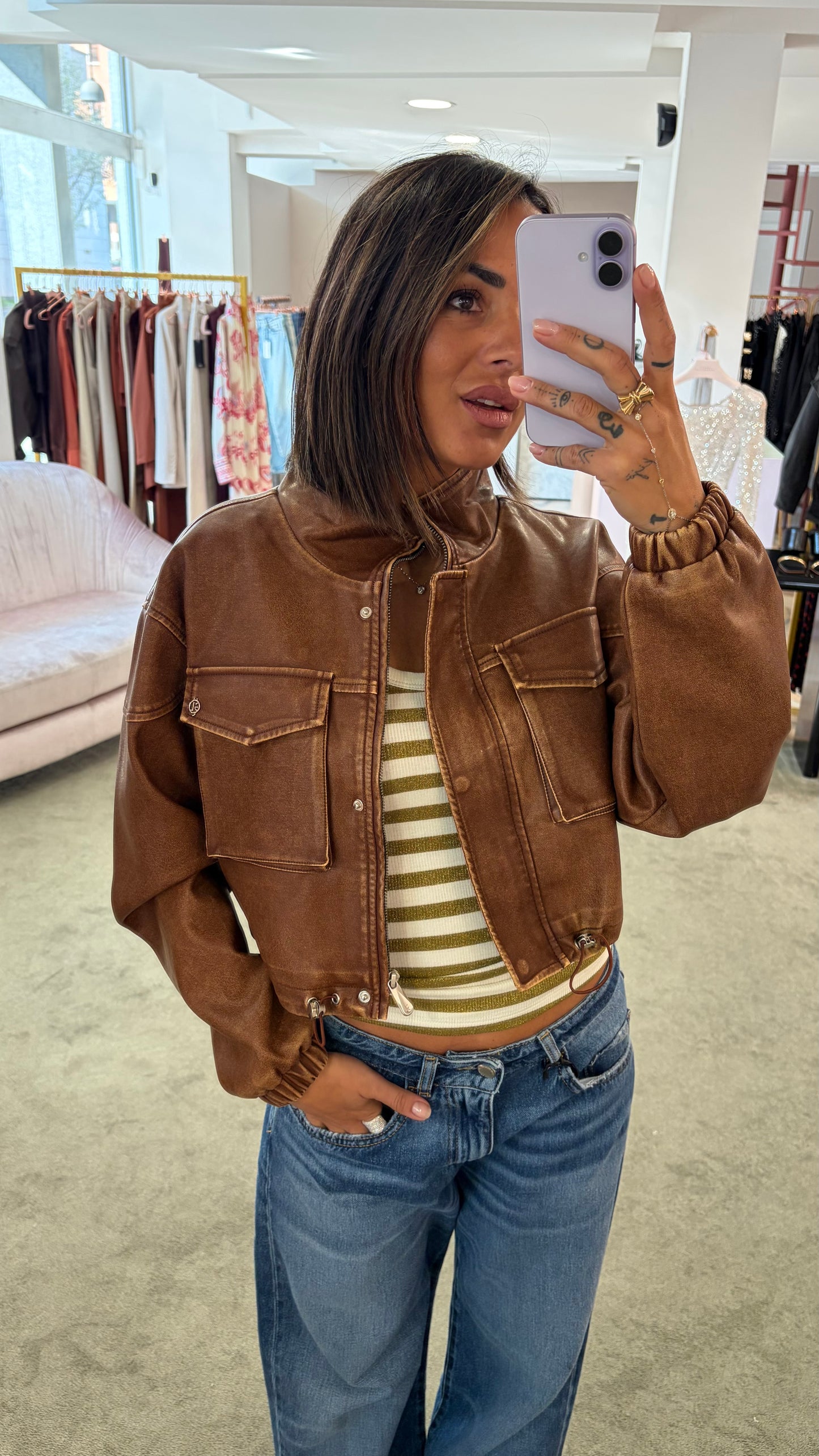 Canotta bianca e lime a righe lurex ks