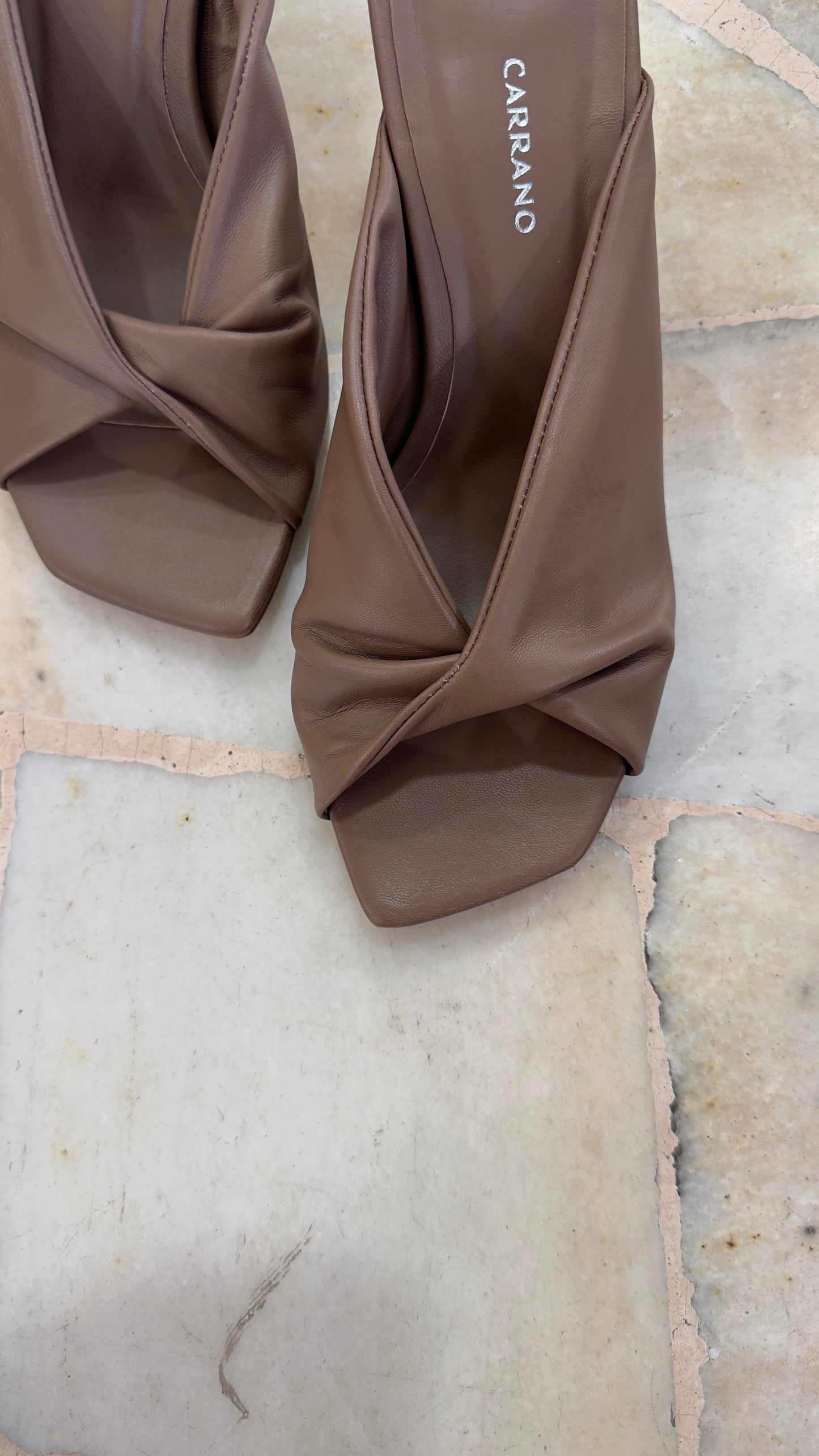 Ciabattina mules mocha nodo