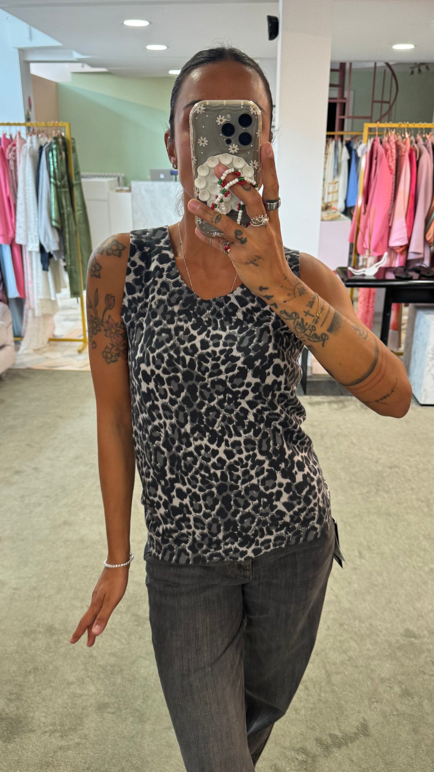 Canotta leopardata grigia sy
