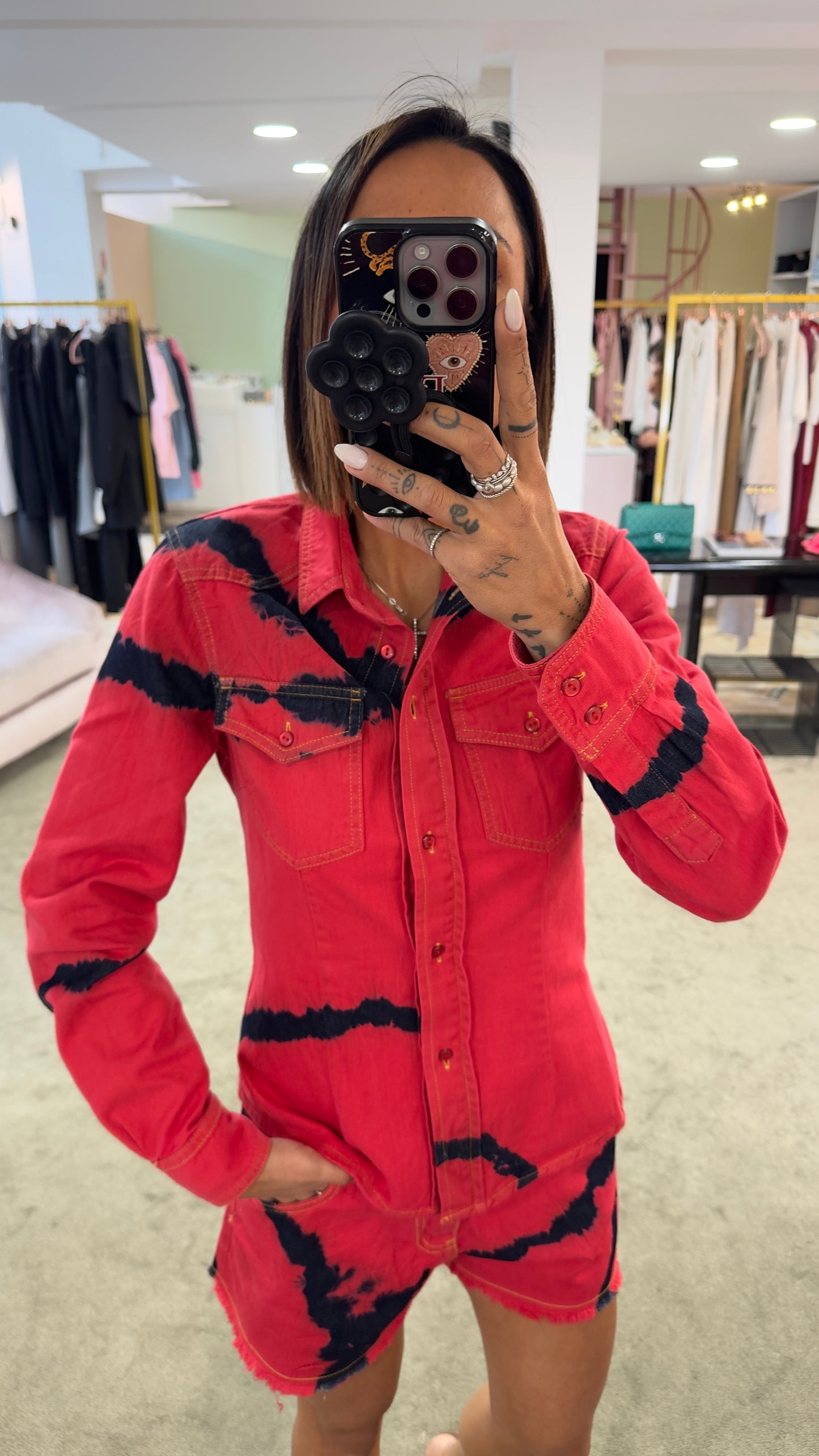 Camicia rossa tie-dye Don't@me