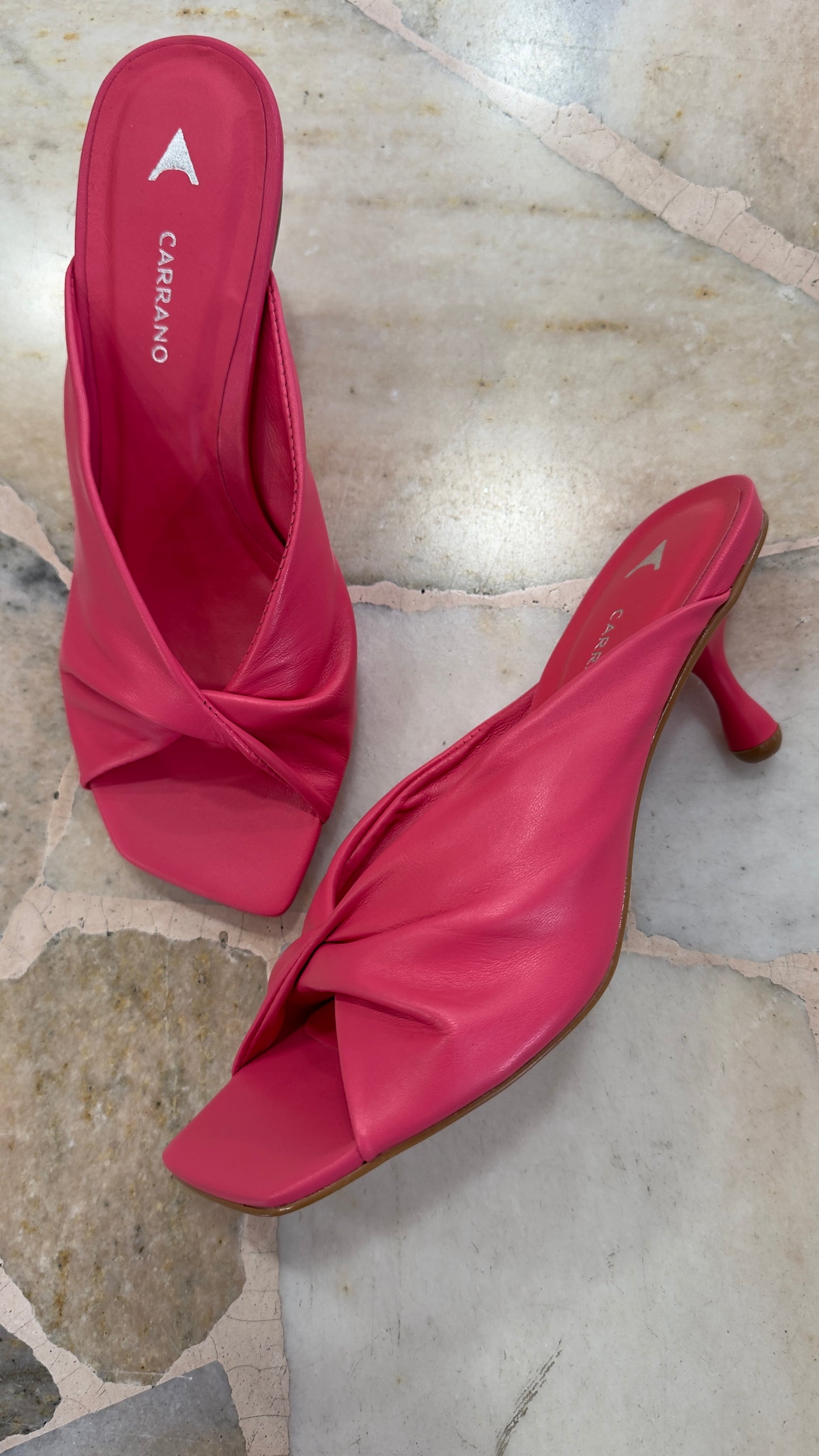 Ciabattina mules rosa fucsia nodo