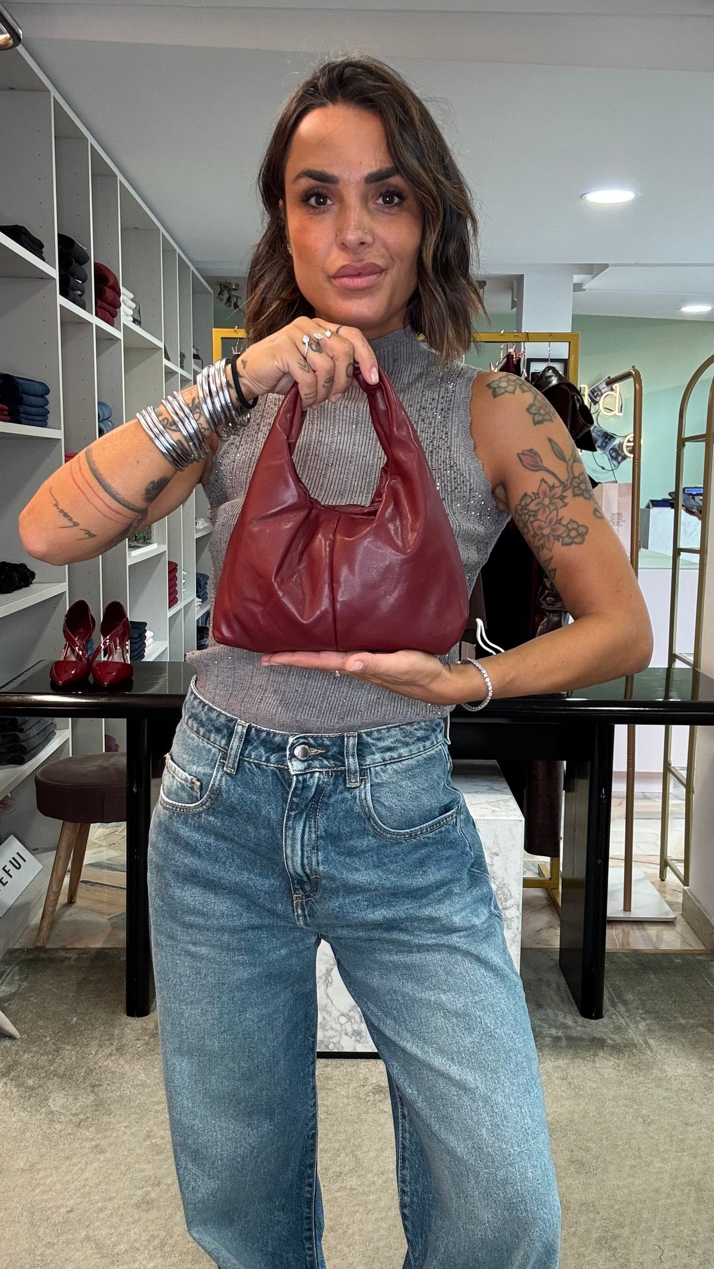 Hobo bag piccola bordeaux Hinnominate