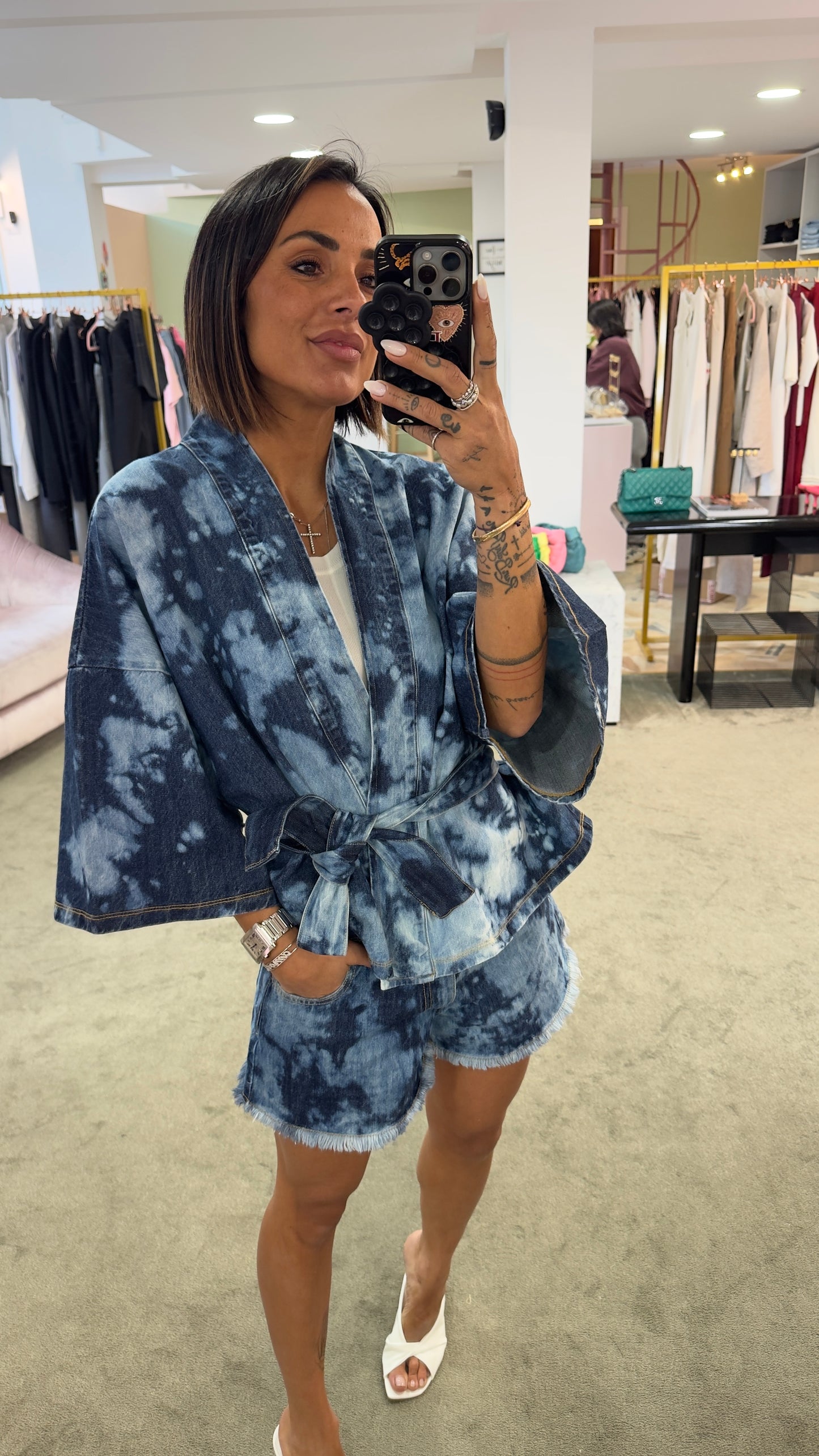 Kimono in denim tie-dye Don't@me