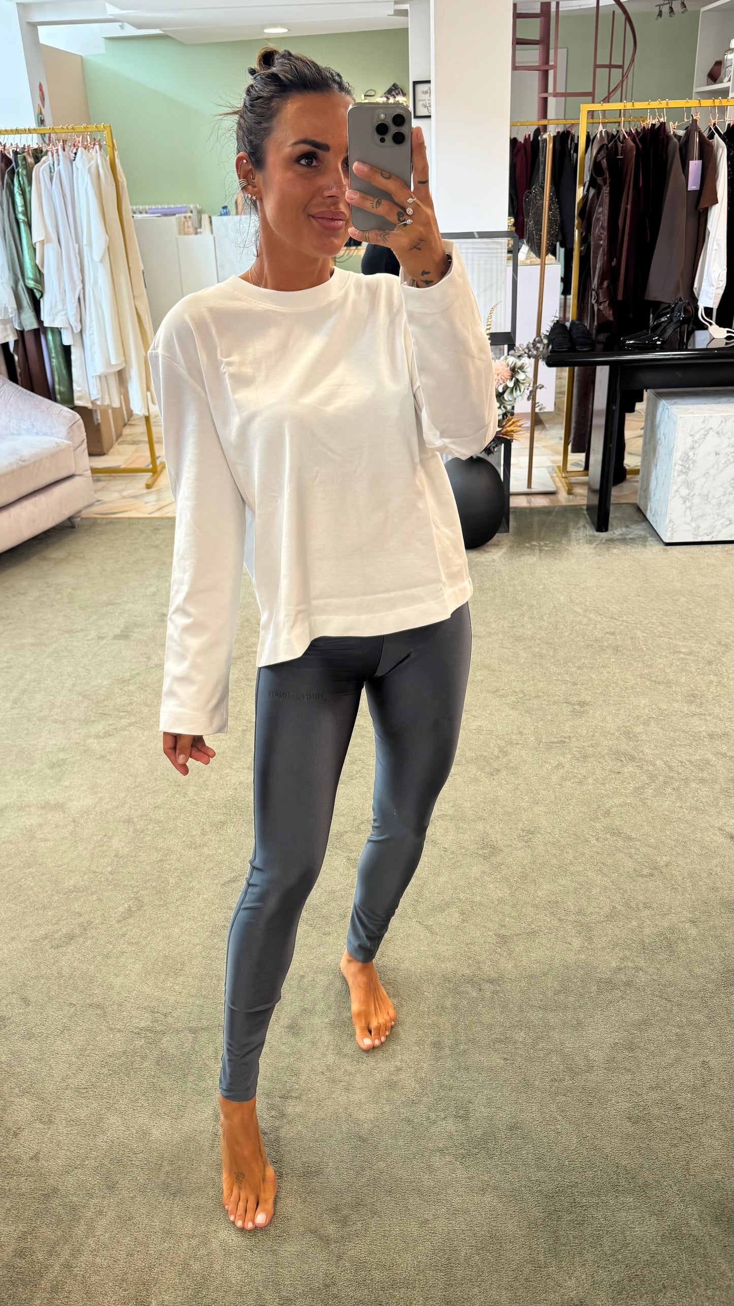 Leggings grigio in lycra Hinnominate