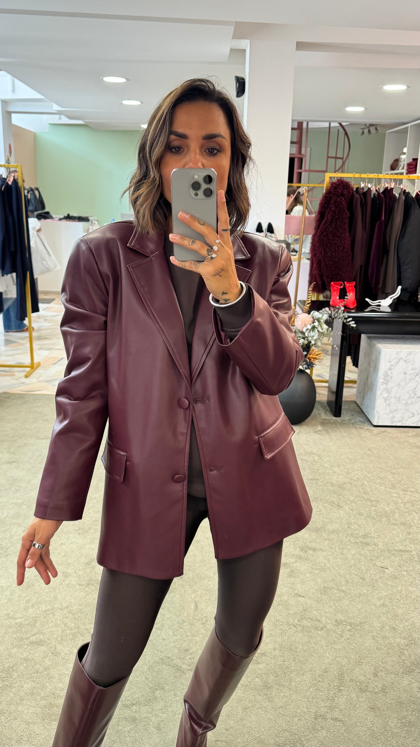Blazer bordeaux ecopelle ks