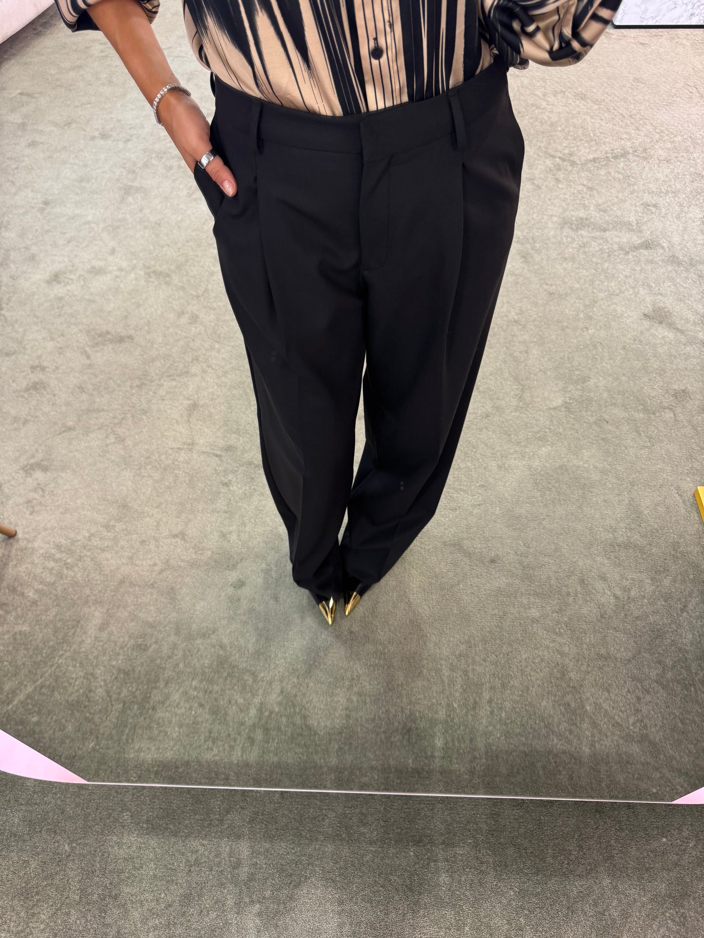 Pantaloni neri wide leg sl