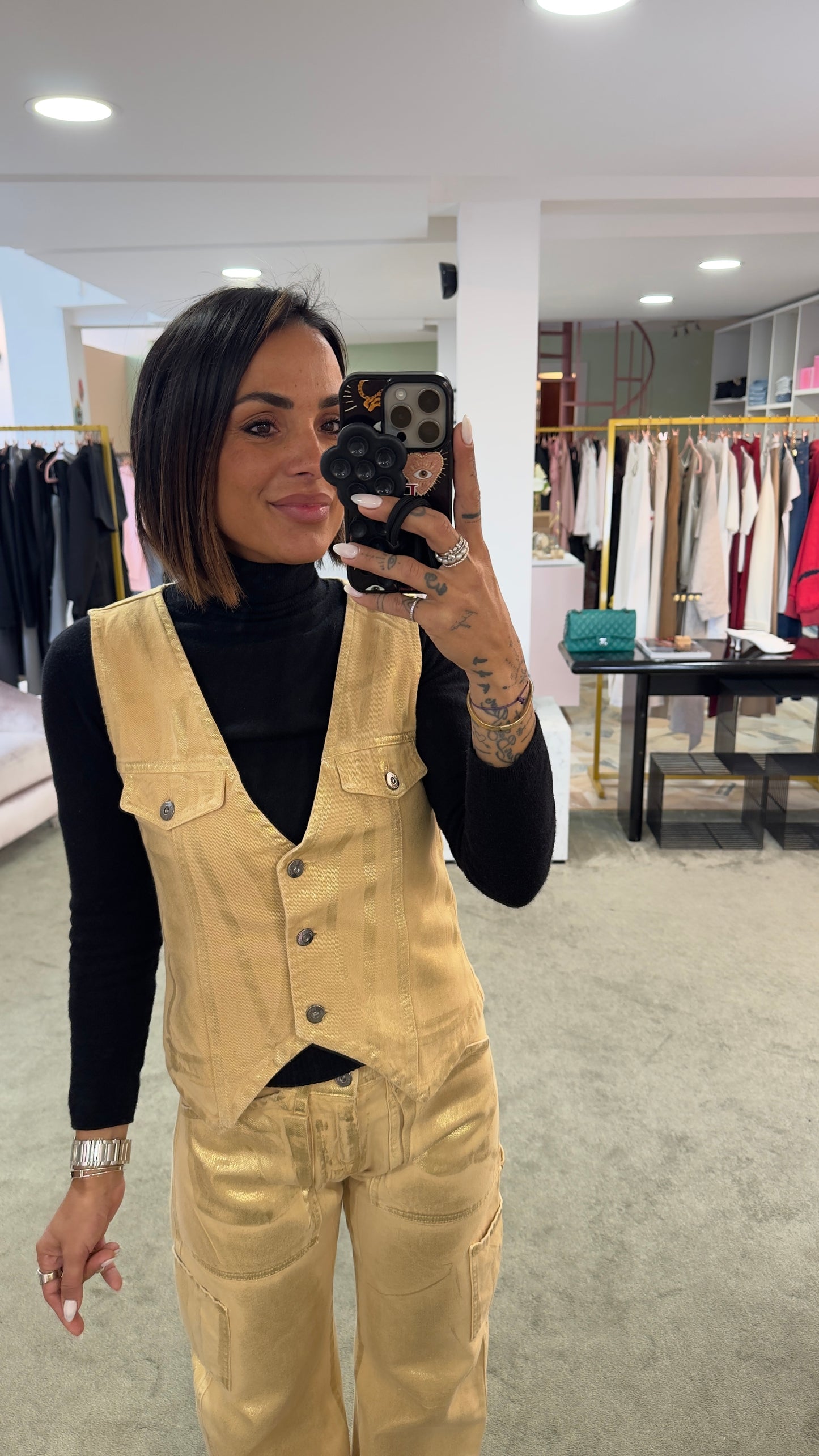Gilet laminato oro Don't@me