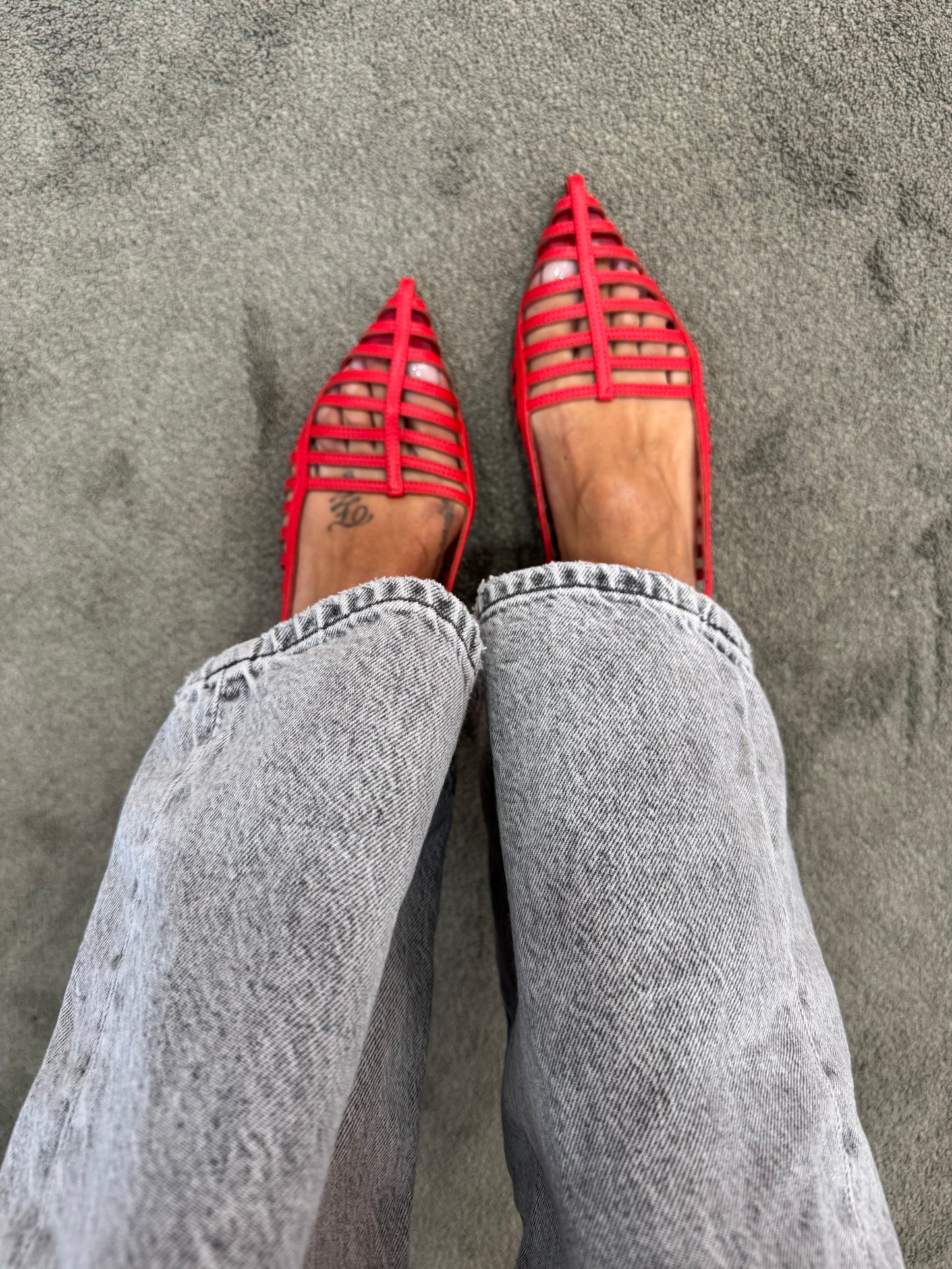 Ciabattina slippers rossa a punta