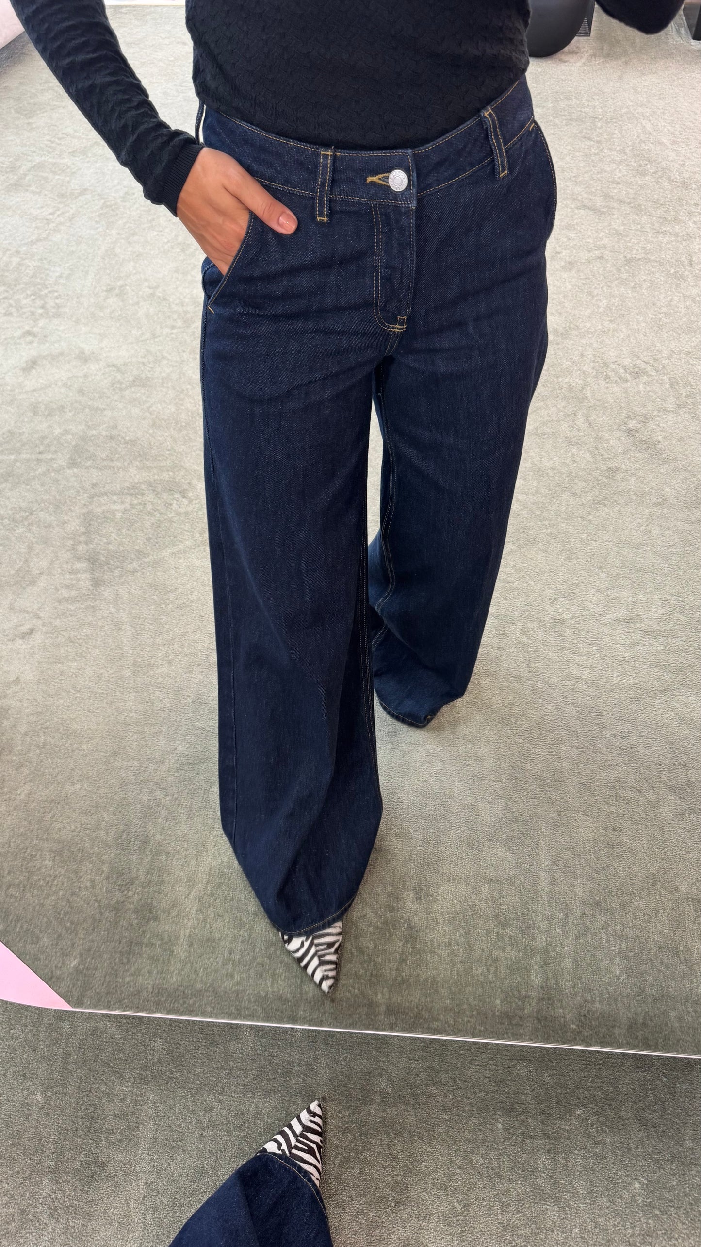 Jeans palma denim scuro wide leg jx