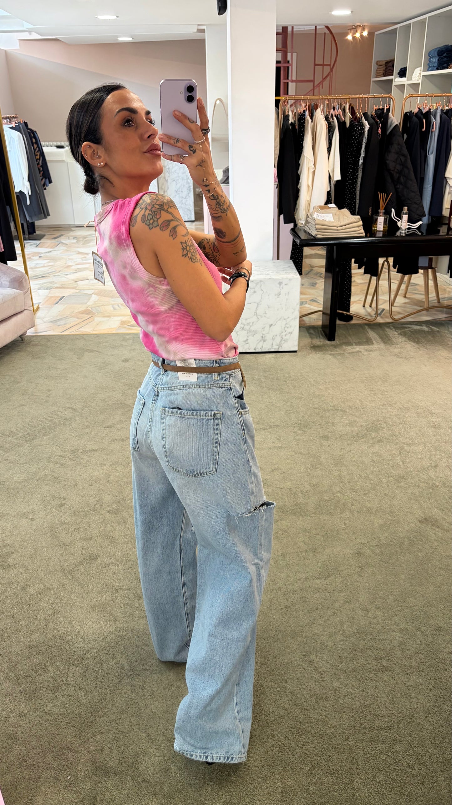 Canotta rosa tie-dye Don't@Me