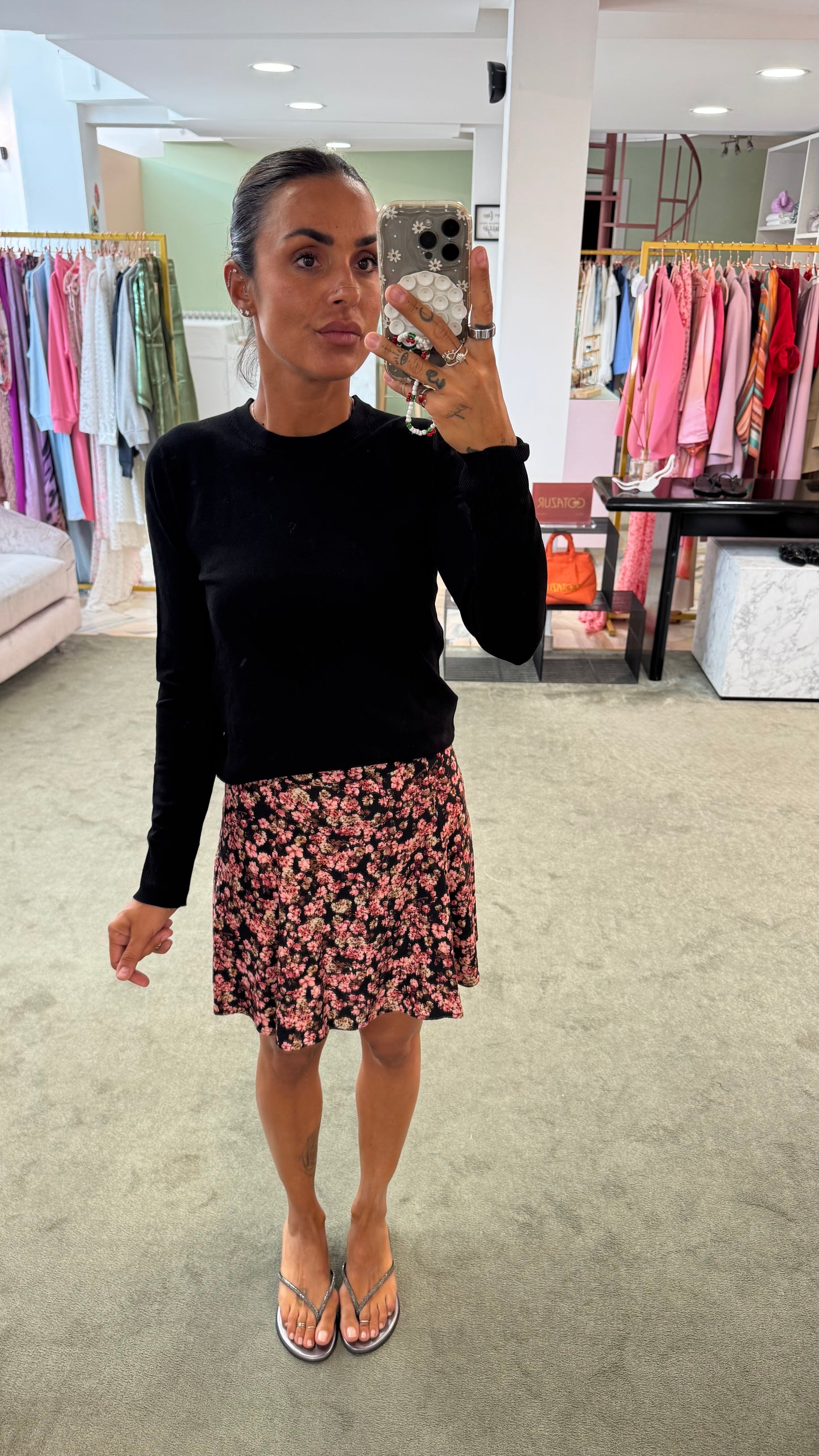 Maglione nero girocollo in viscosa jx