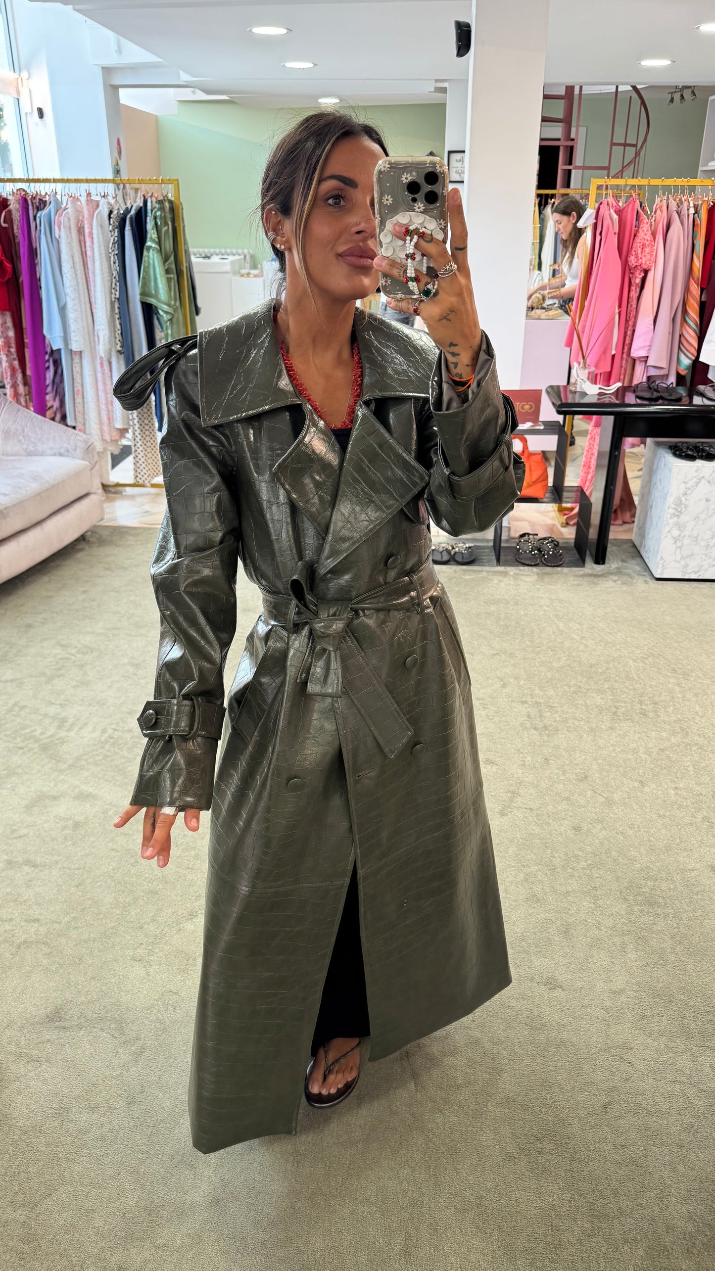 Trench lungo verde militare crocco Actualee