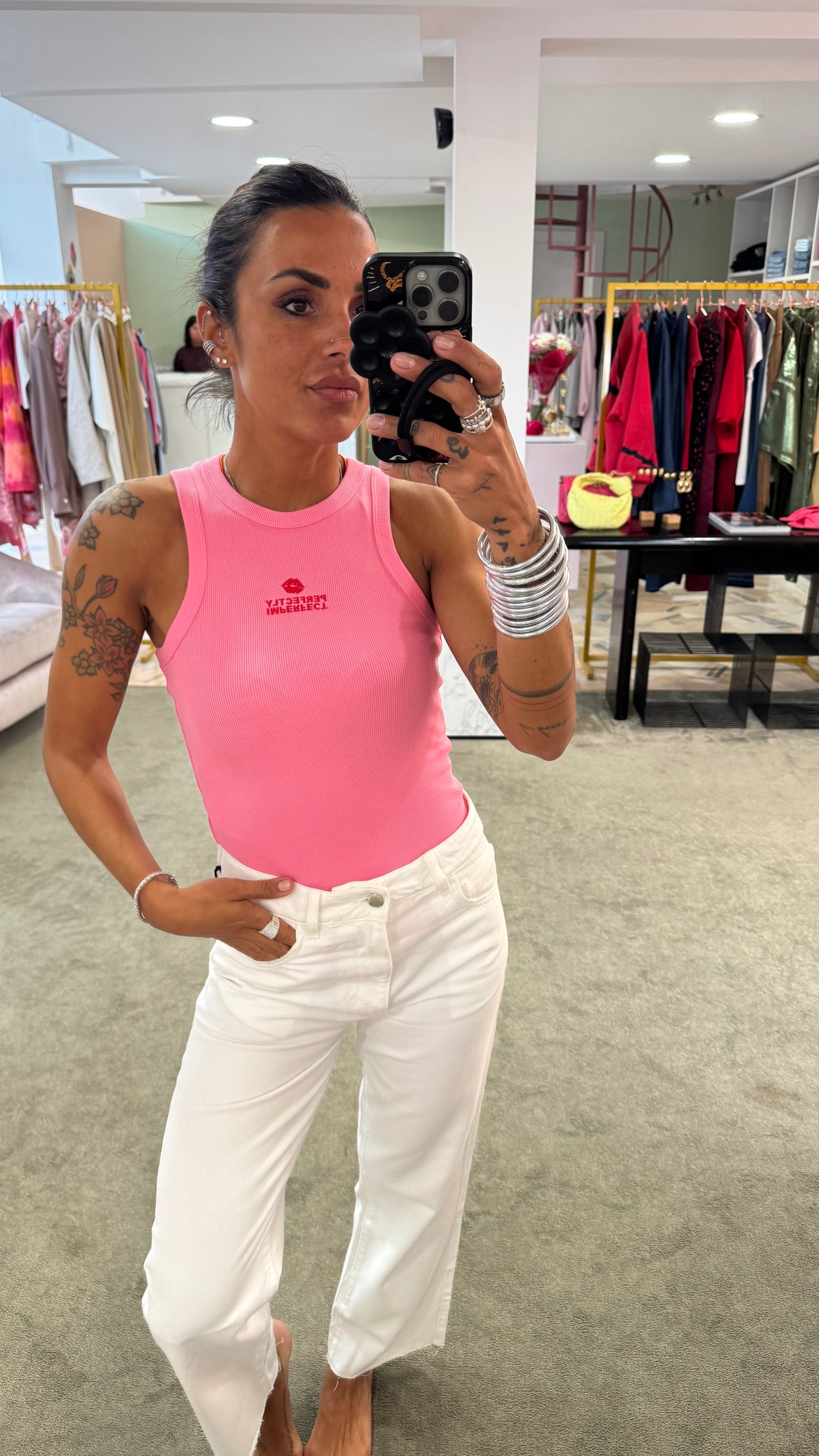Canotta rosa perfectly imperfect jx