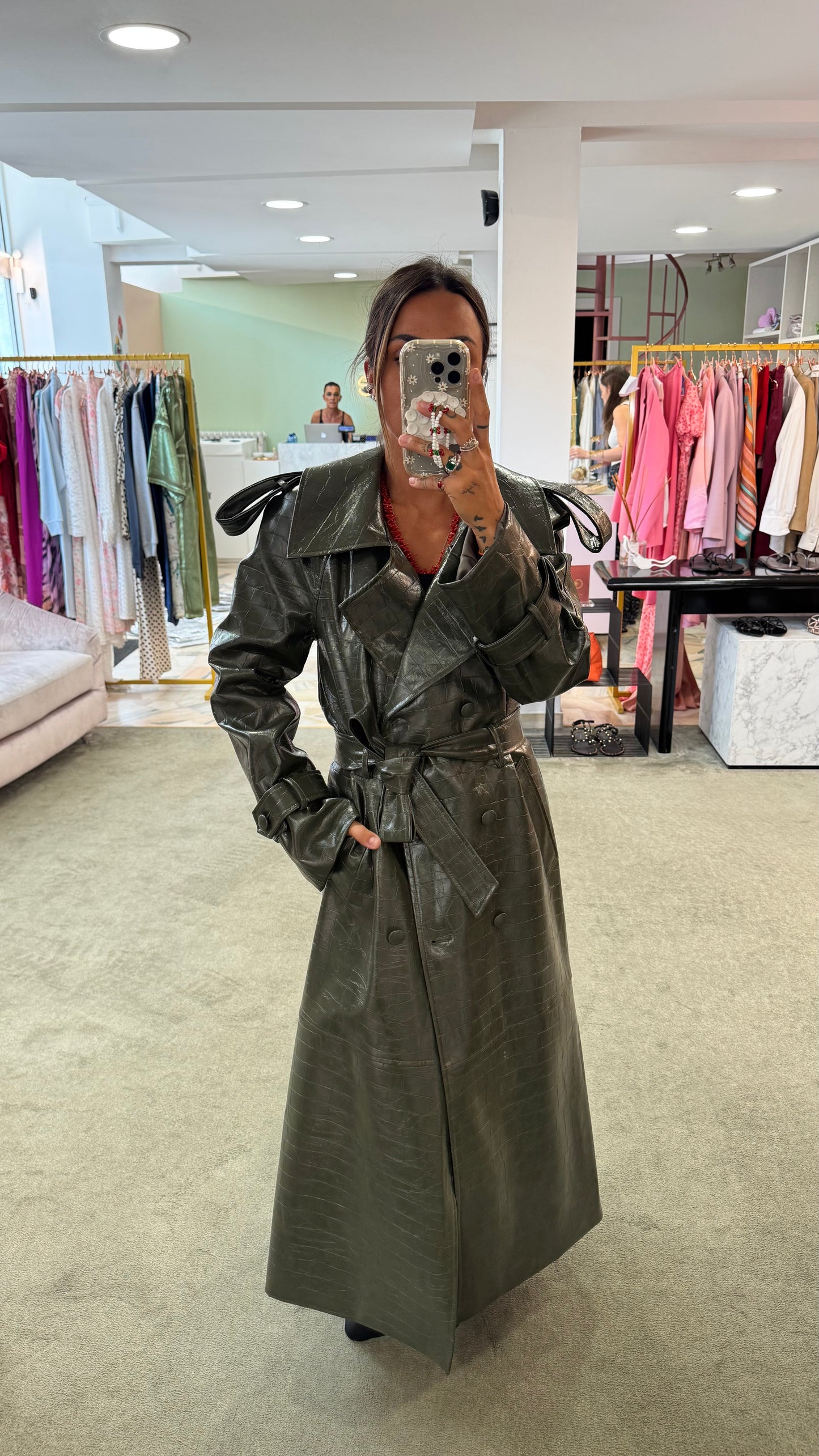 Trench lungo verde militare crocco Actualee