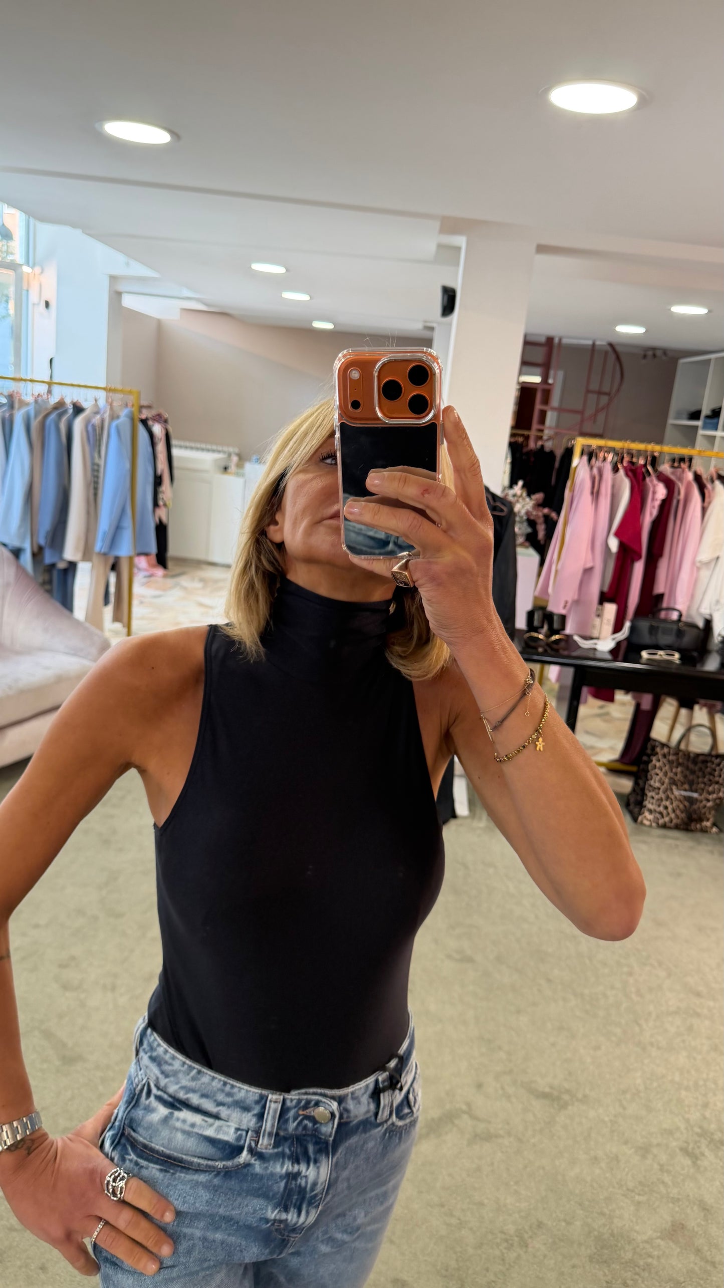 Body nero smanicato in lycra Matinée