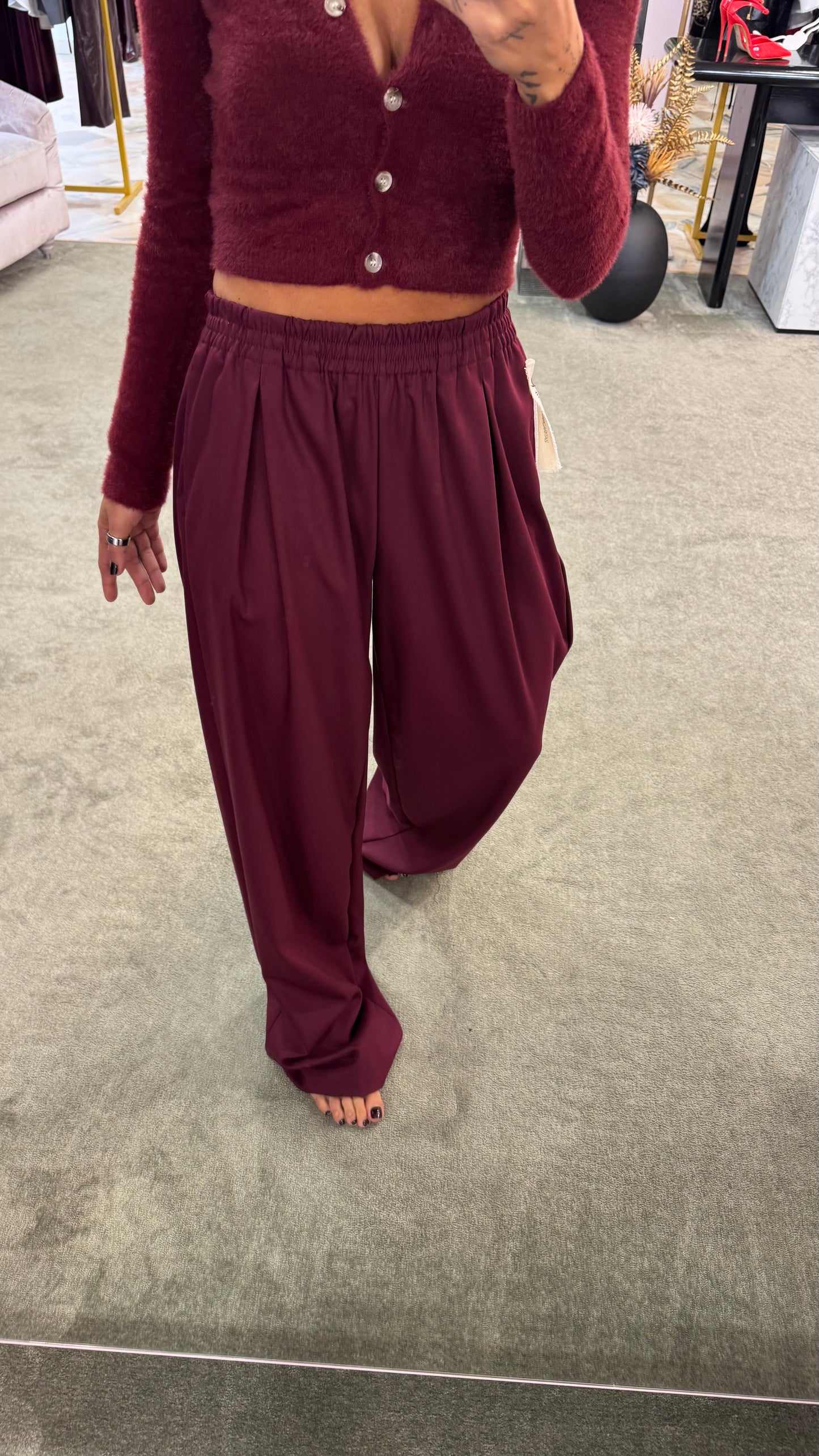 Pantaloni amie MAR DE MARGARITAS bordeaux