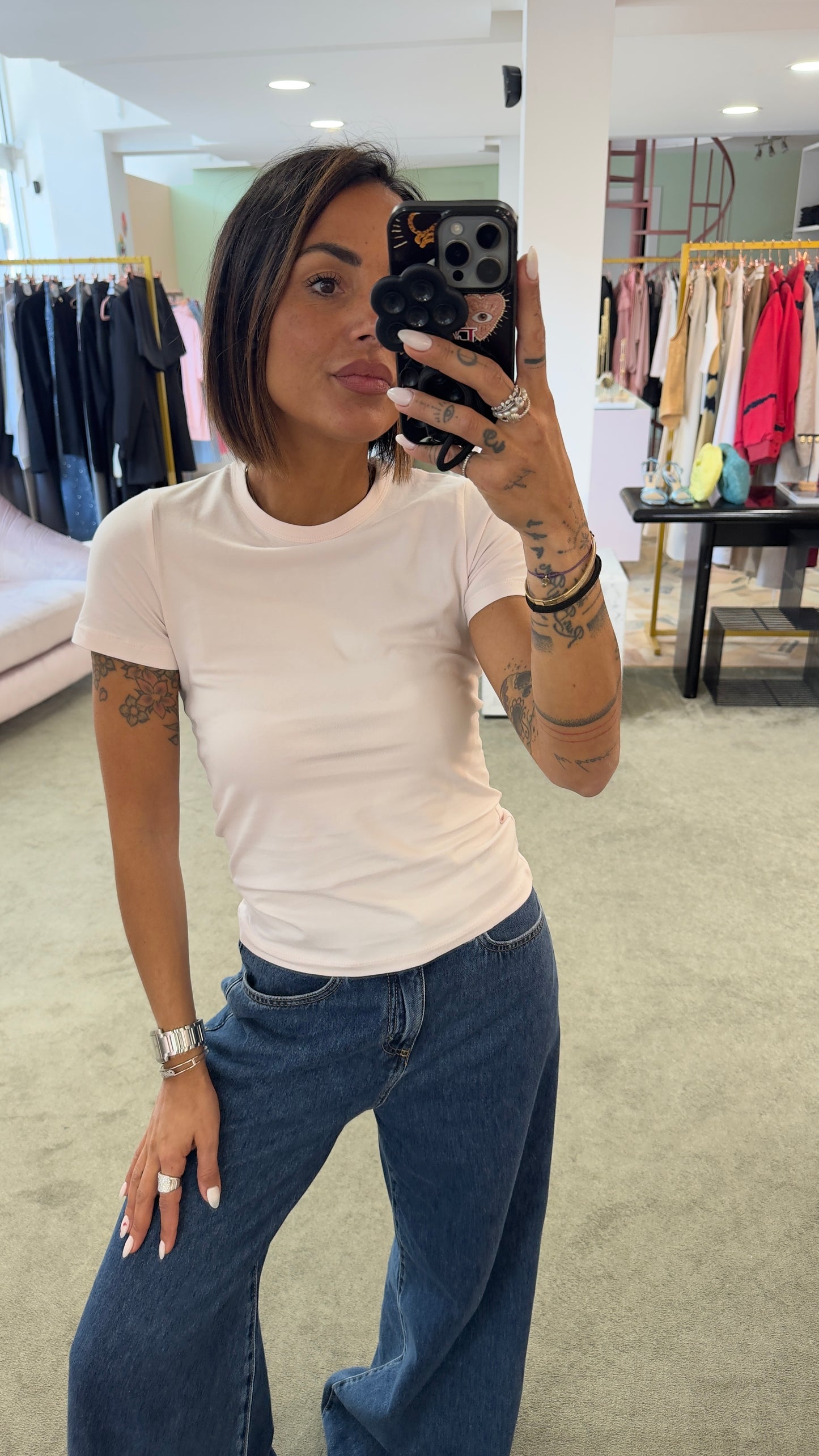 T-shirt gigi rosa baby slim basica jx