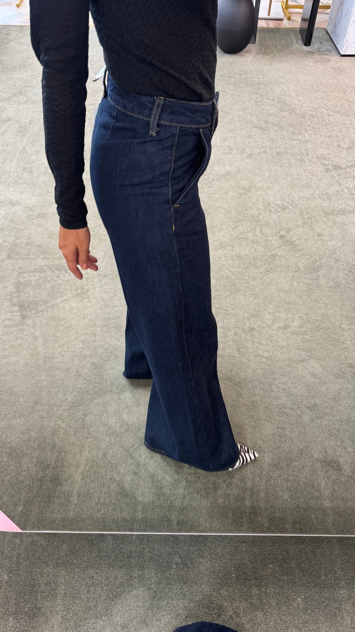 Jeans palma denim scuro wide leg jx