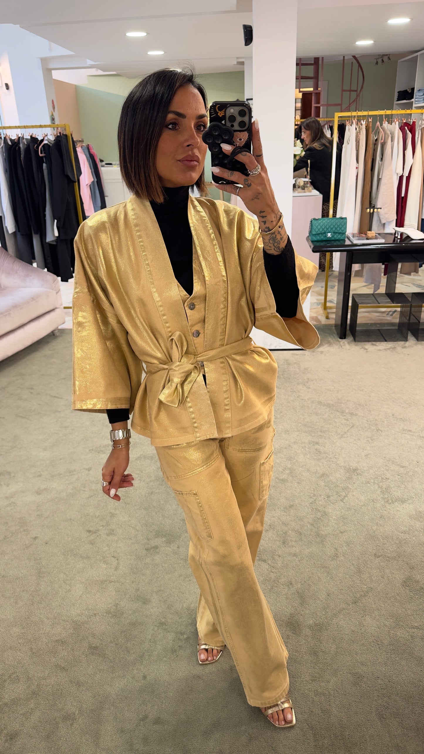 Gilet laminato oro Don't@me
