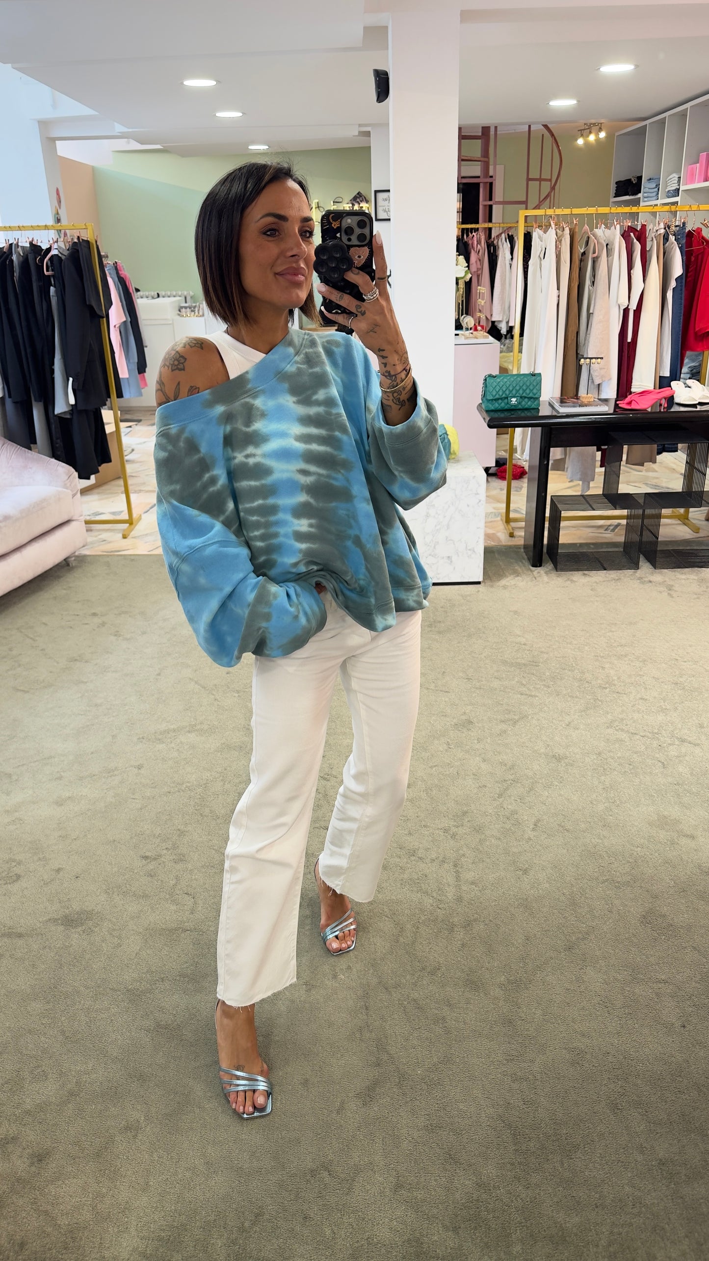 Felpa azzurra tie-dye Don't@me