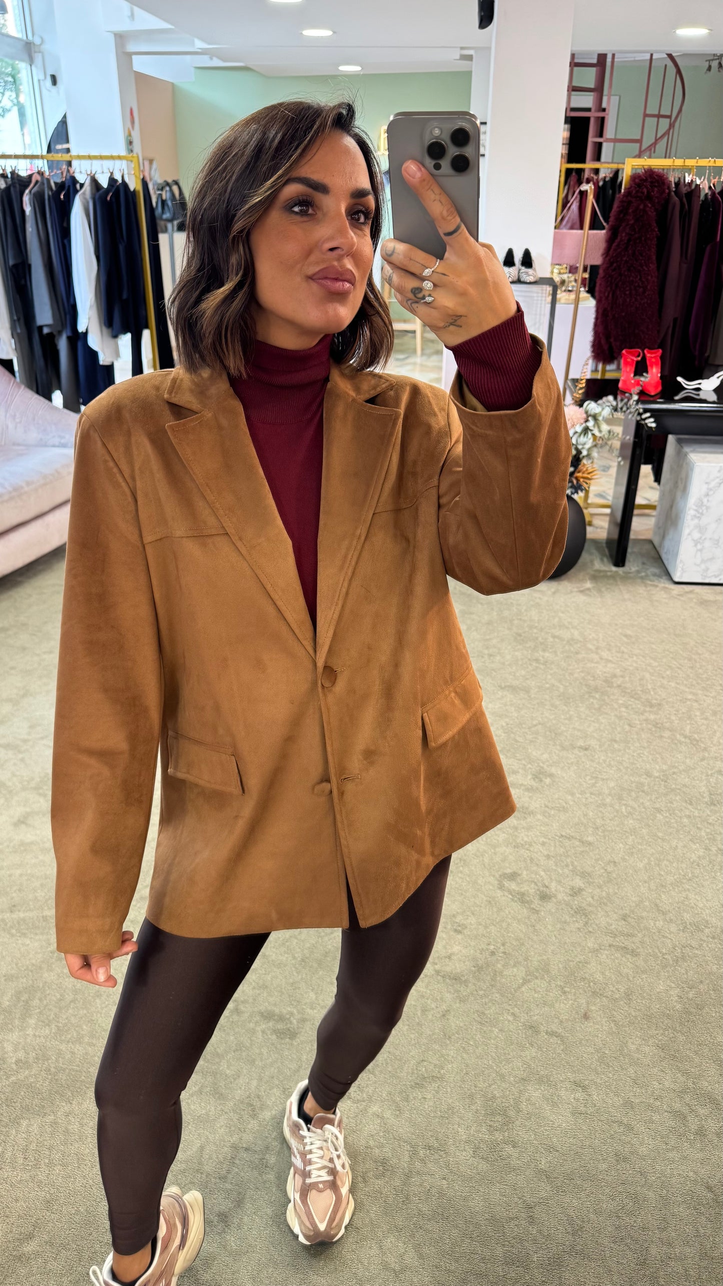 Blazer over cammello scamosciato ks