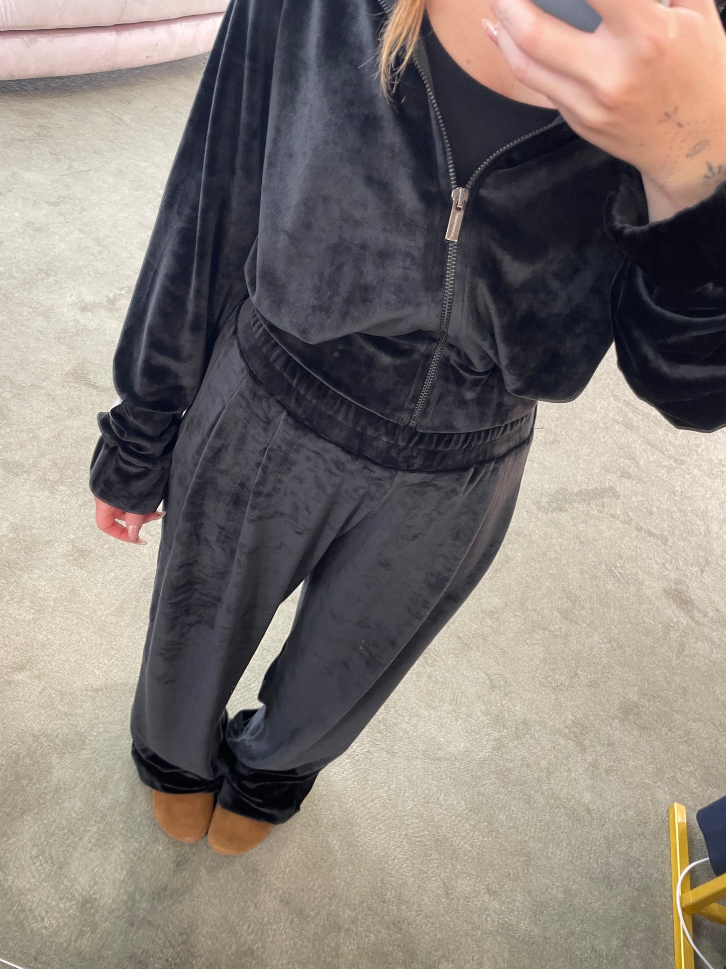 Joggers nero in ciniglia Hinnominate