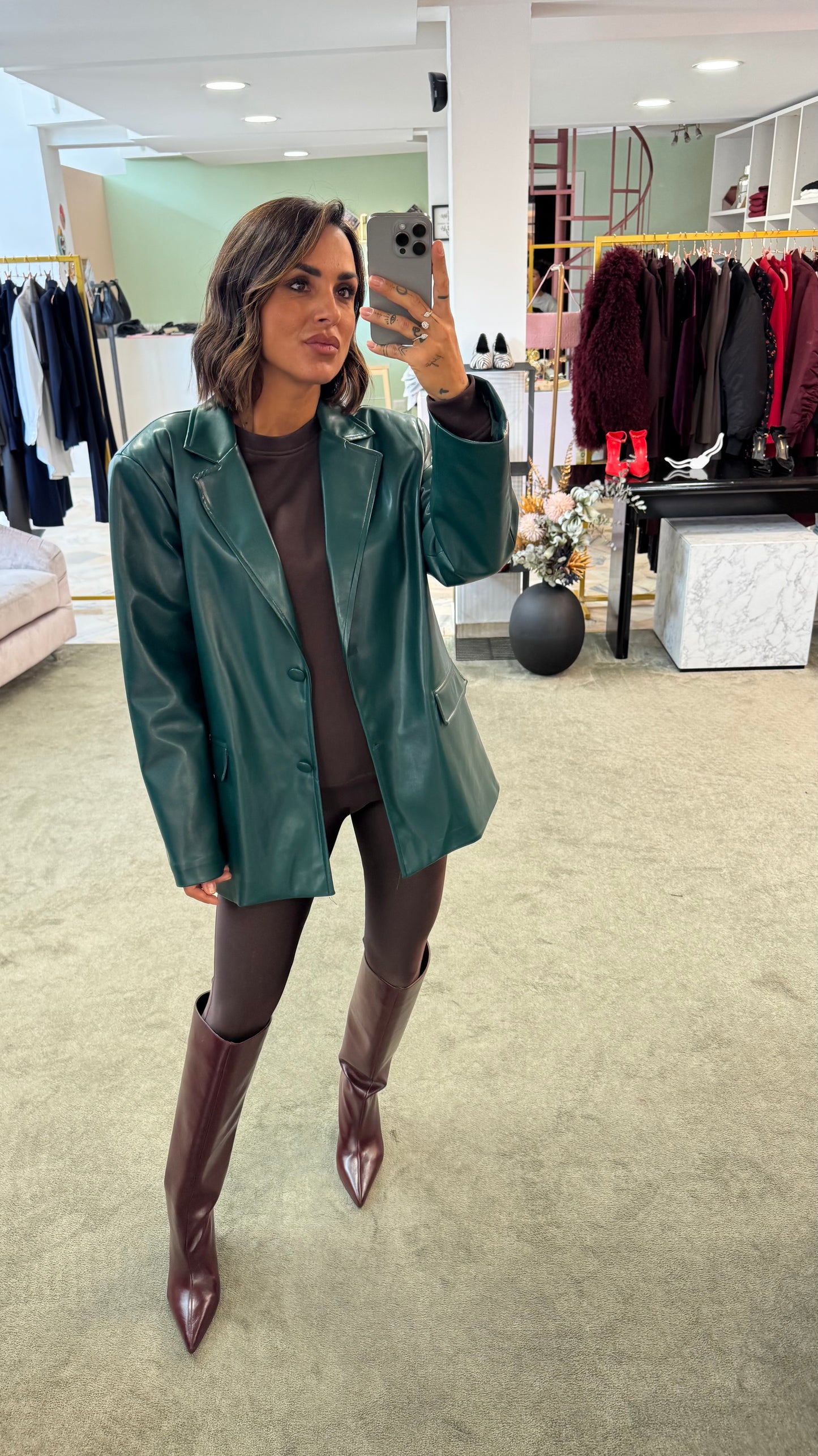 Blazer verde ecopelle ks