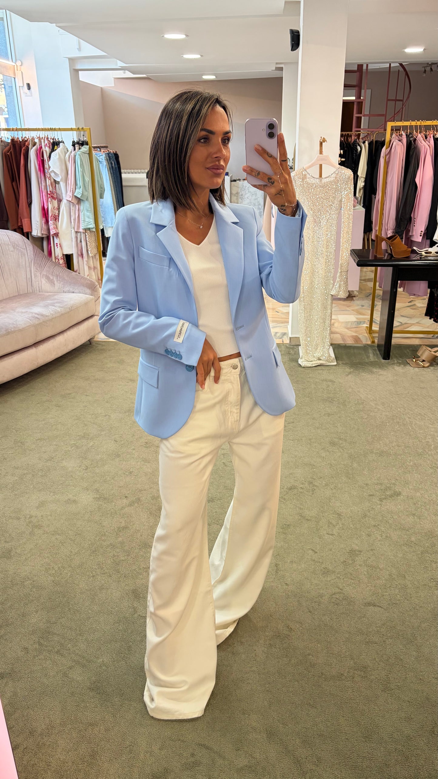 Blazer azzurro slim monopetto due bottoni Hinnominate