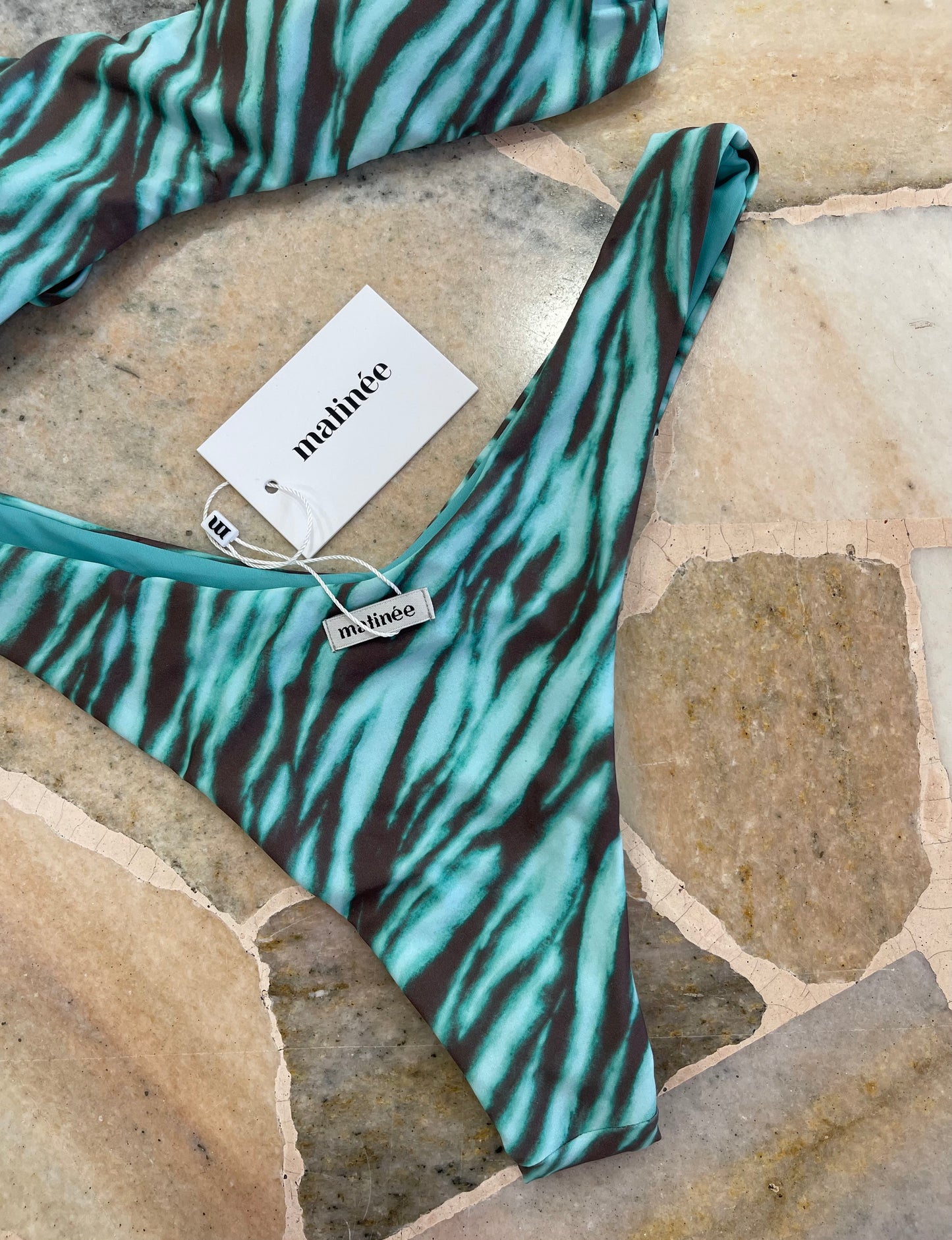 Bikini fascia zebrato verde azzurro Matinée