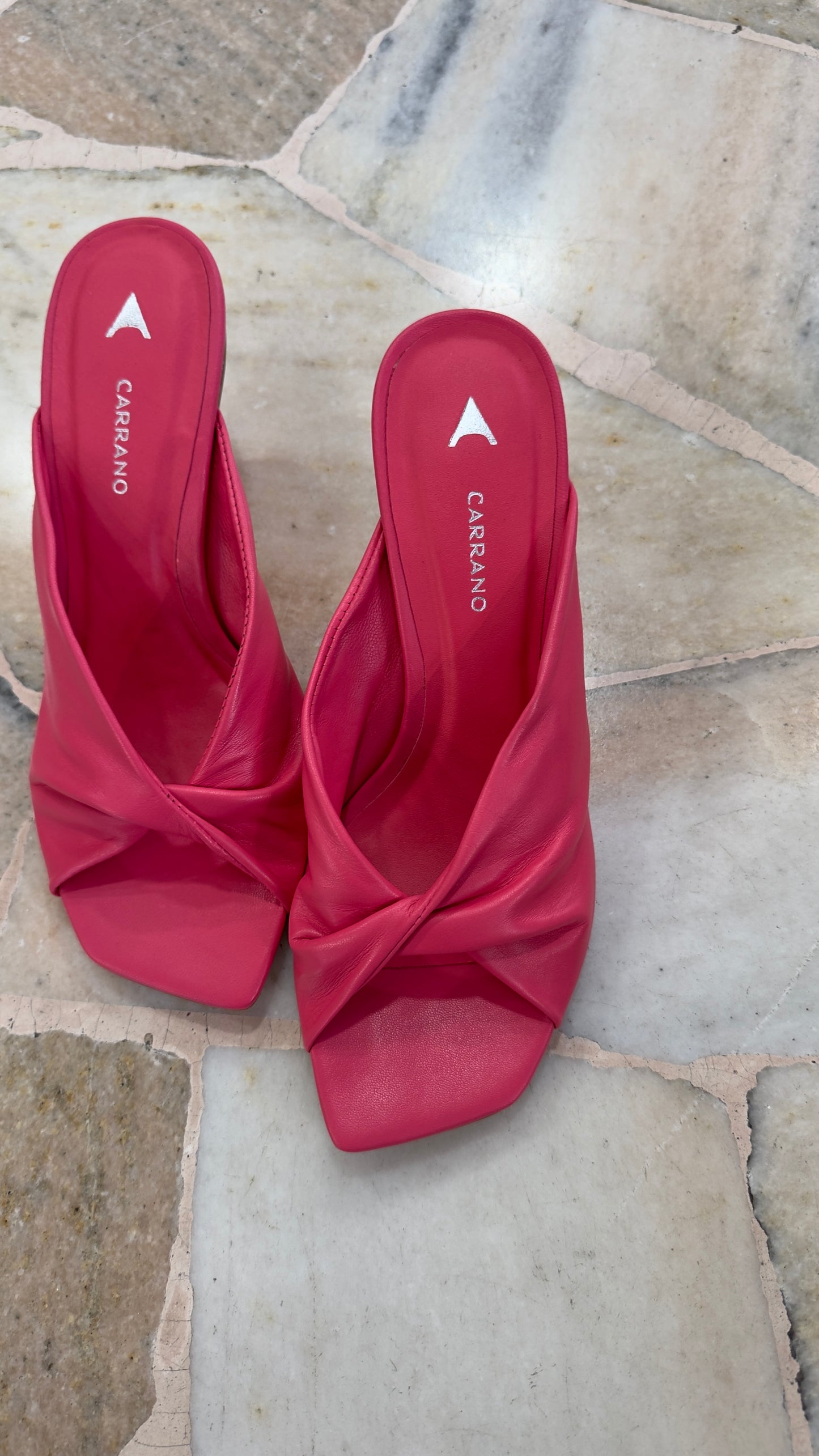 Ciabattina mules rosa fucsia nodo