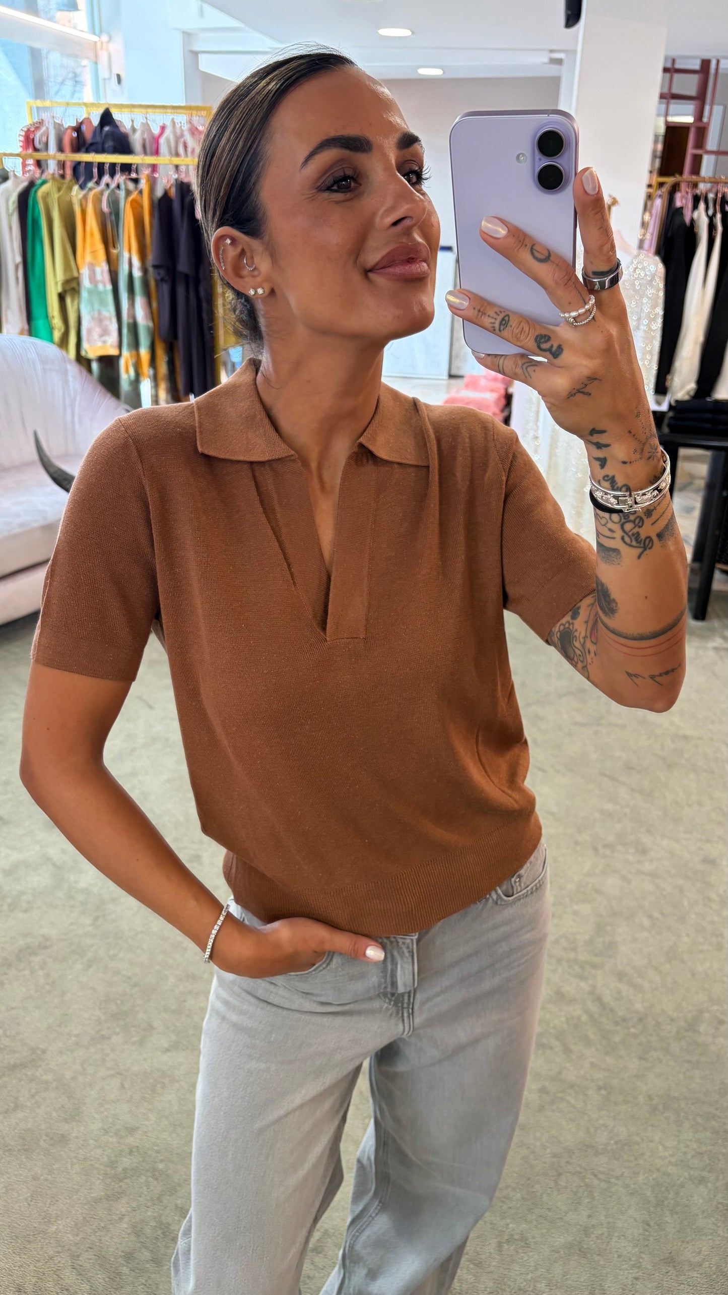 Polo tabacco manica corta glp