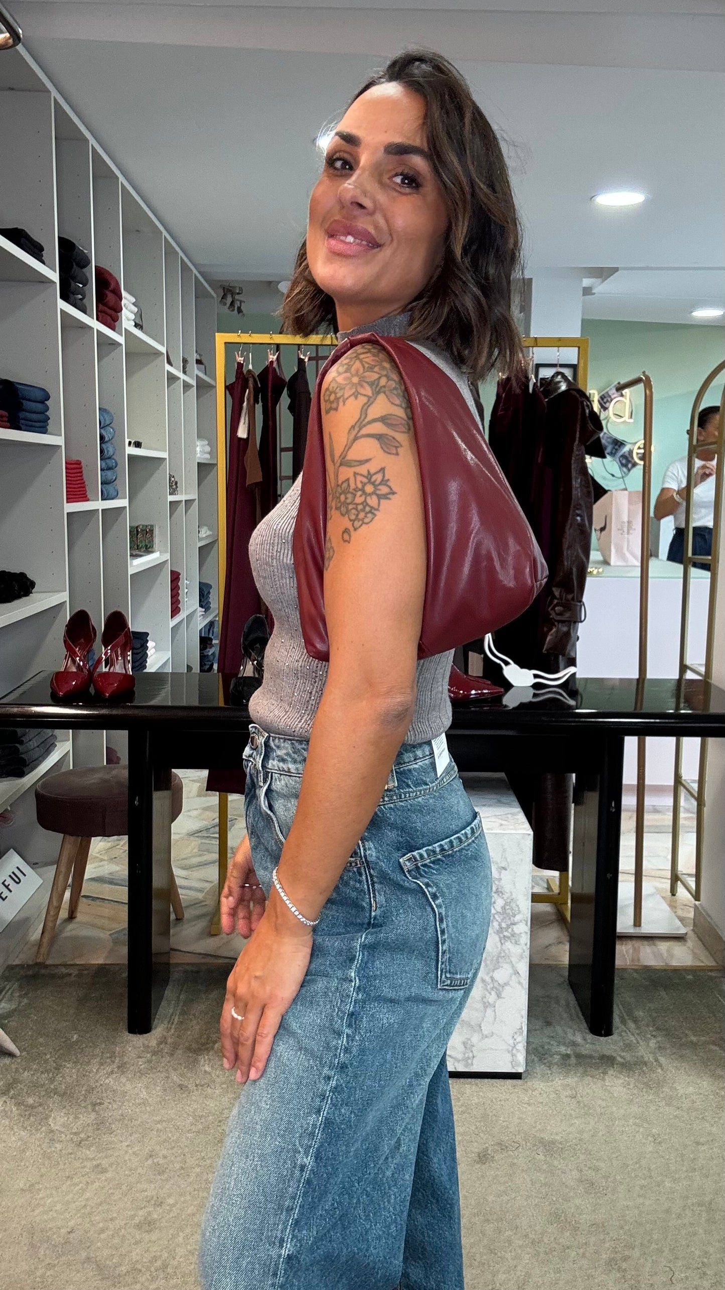 Hobo bag piccola bordeaux Hinnominate