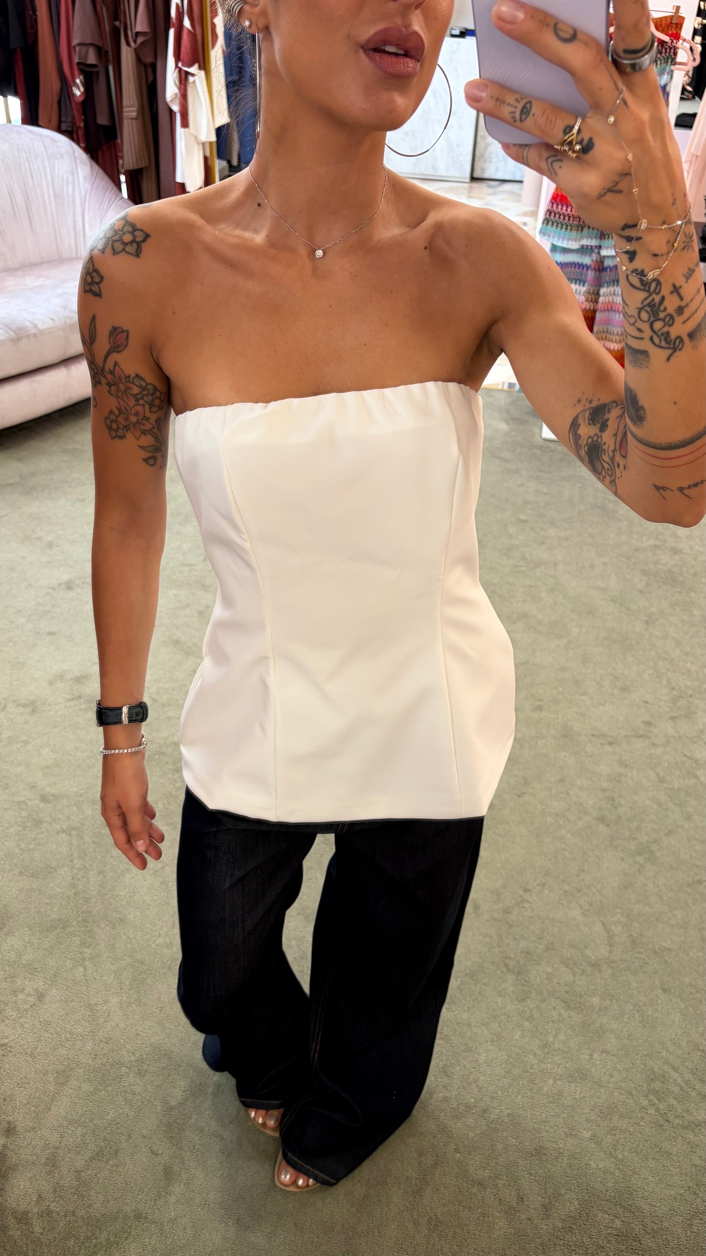 Bustier bianco a fascia ks