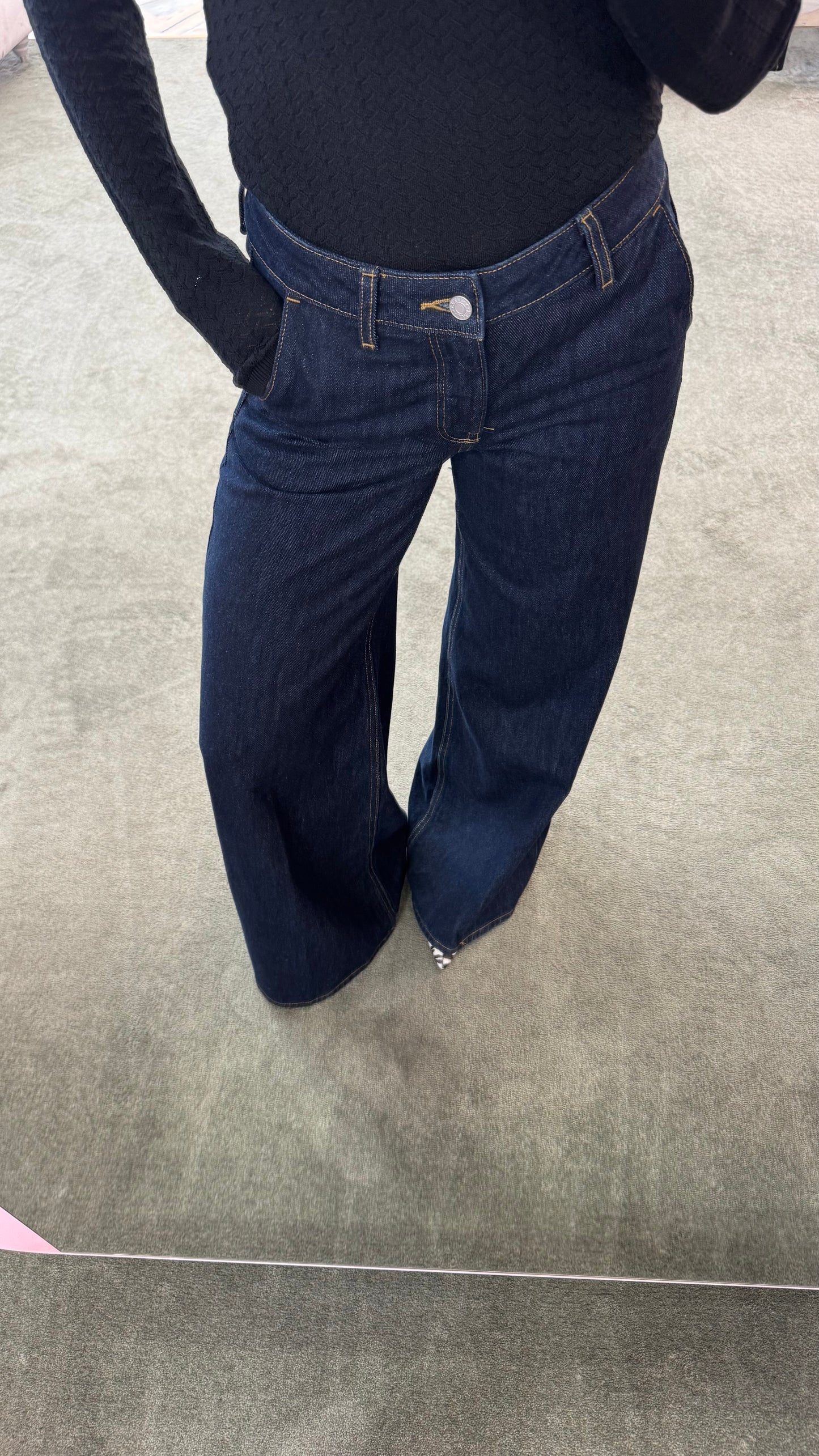 Jeans palma denim scuro wide leg jx