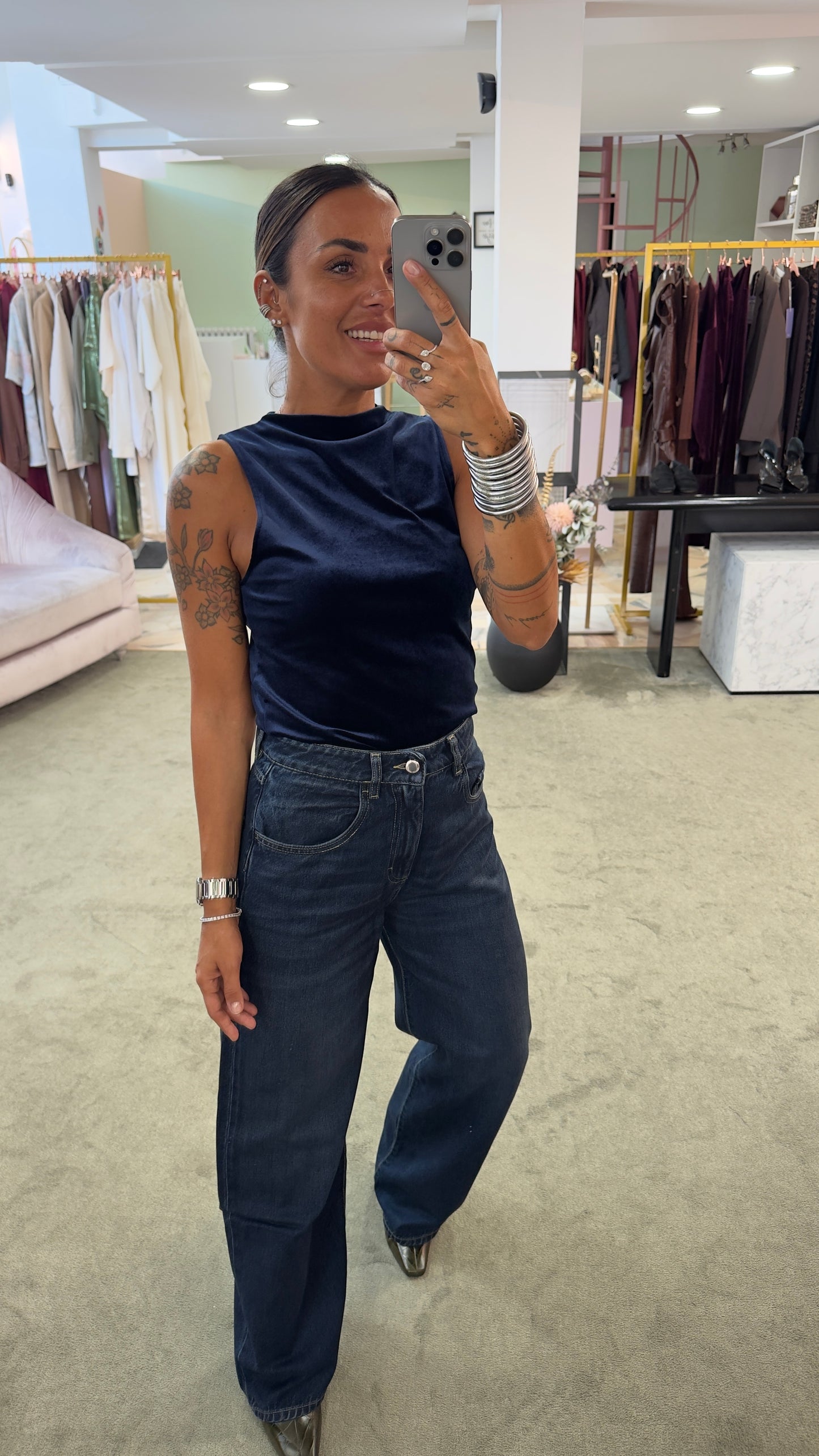 Jeans poppy dusty blue Icon