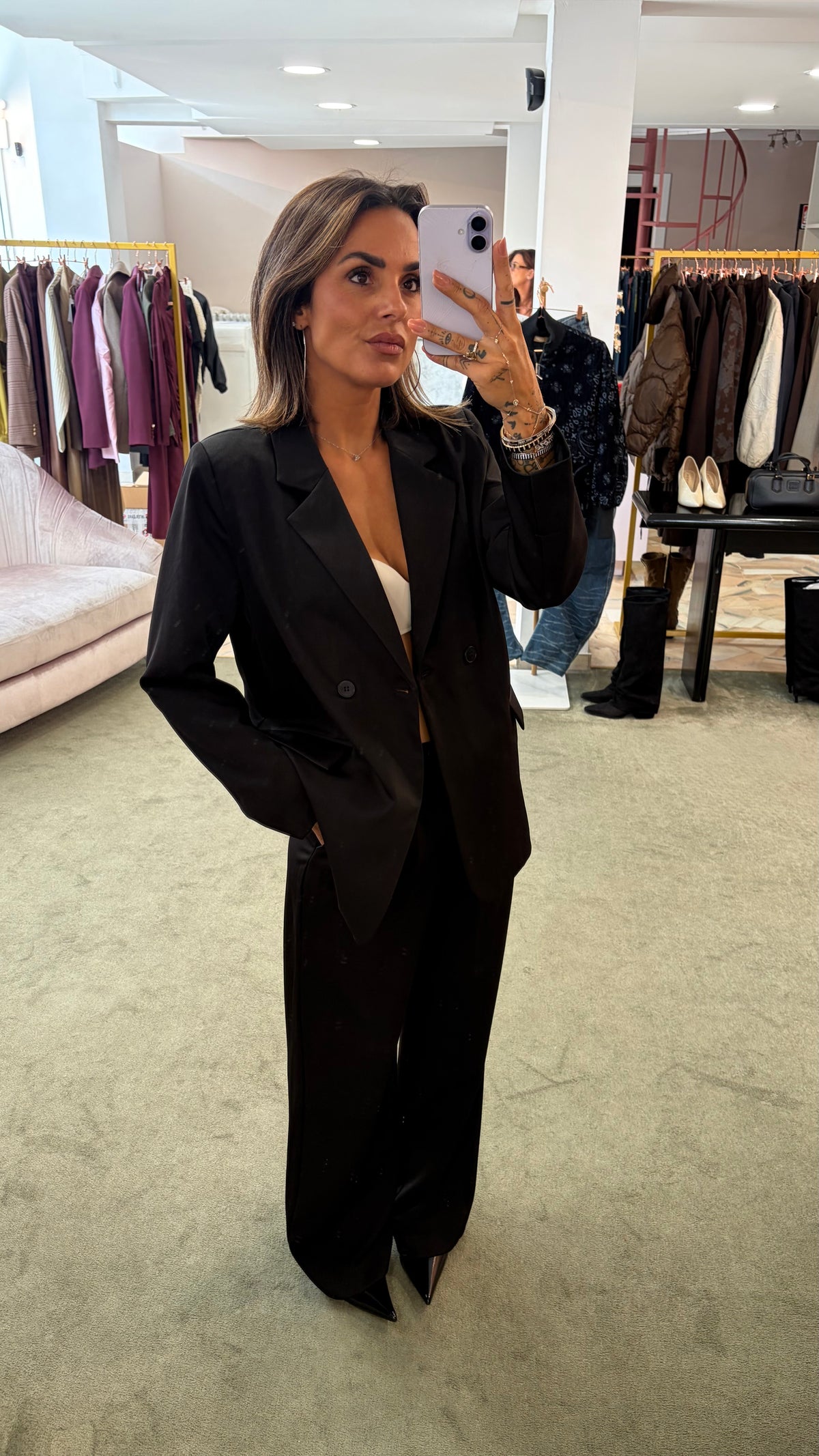 Pantaloni nero wide leg ay fw26