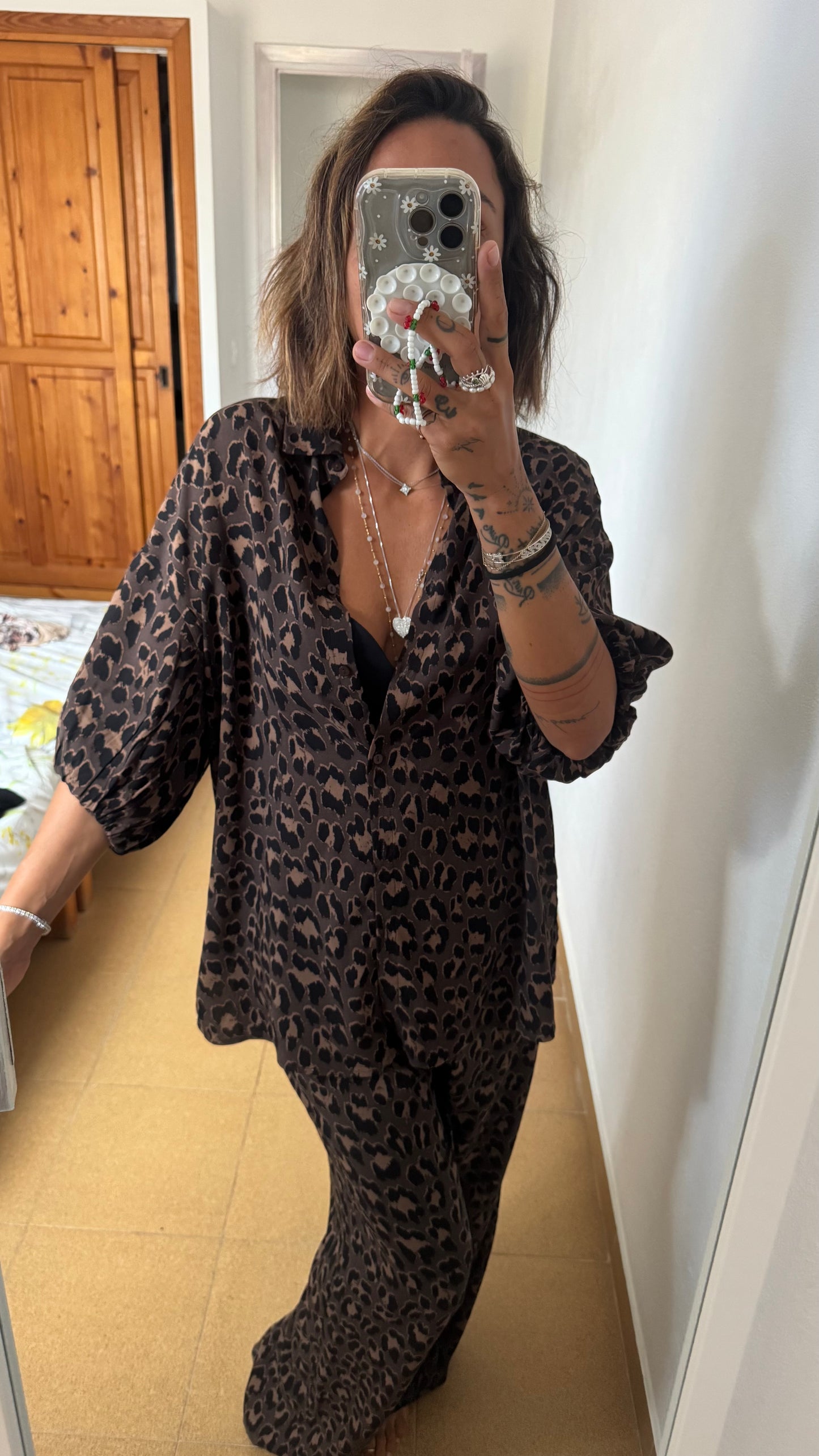 Camicia leopardata marrone sy