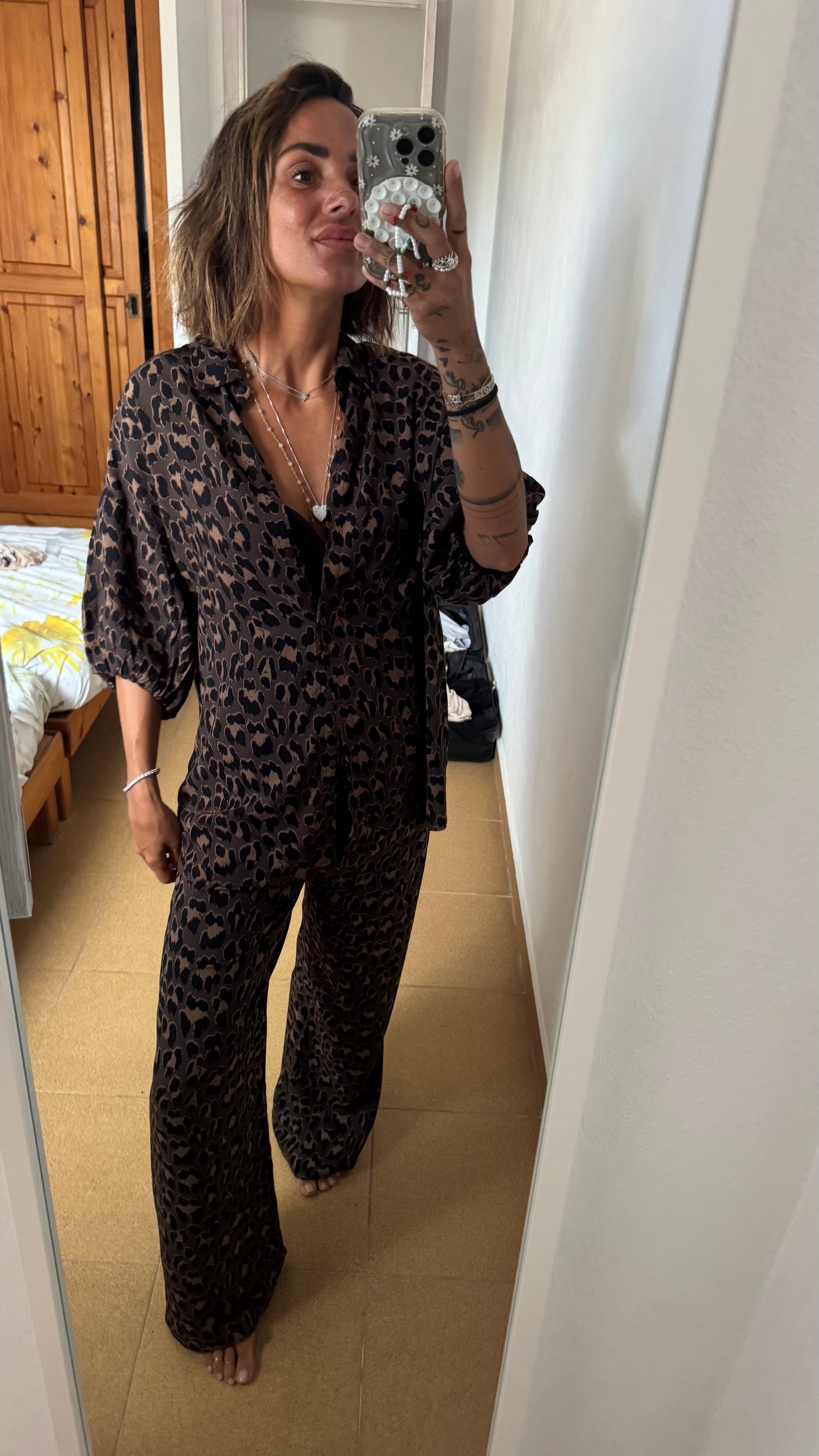 Camicia leopardata marrone sy
