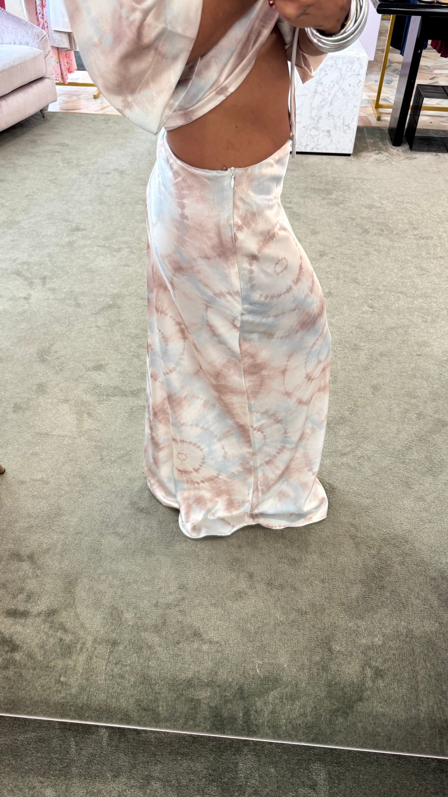 Gonna lunga azzurra tie-dye gl