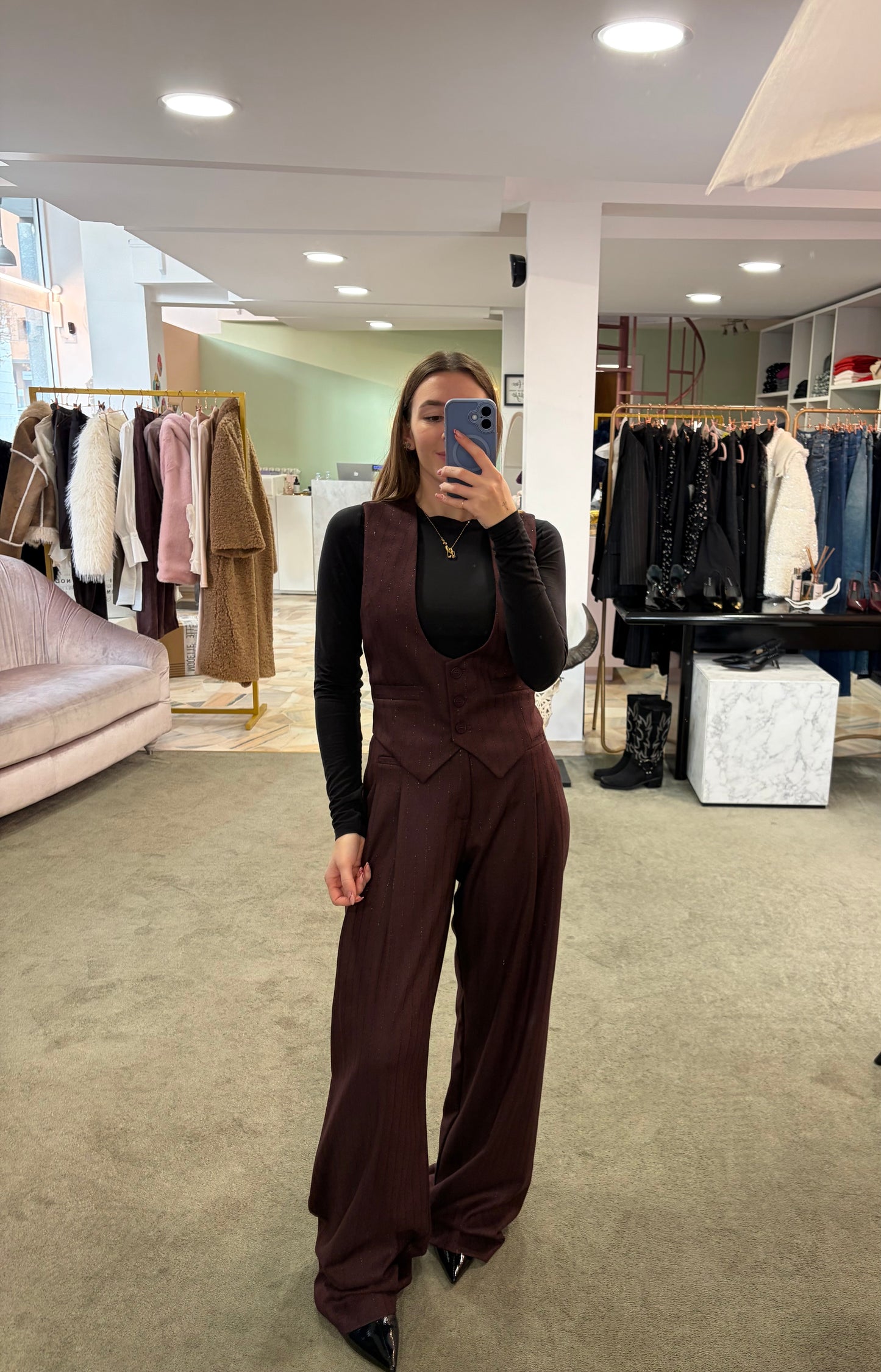 Pantaloni paige MAR DE MARGARITAS bordeux gessato