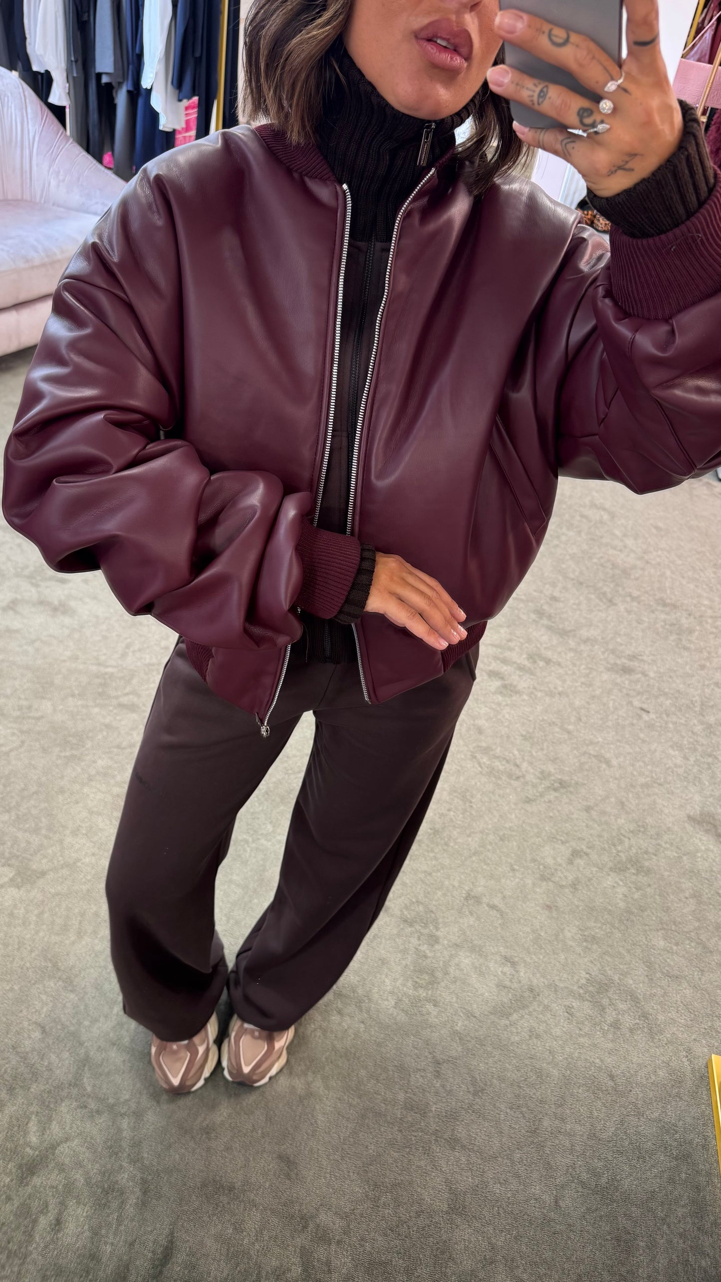 Bomber over bordeaux ecopelle ks