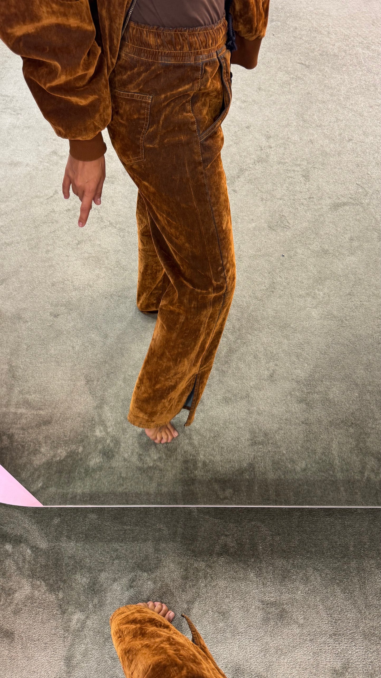 Pantaloni ruggine in denim floccato Don't@Me