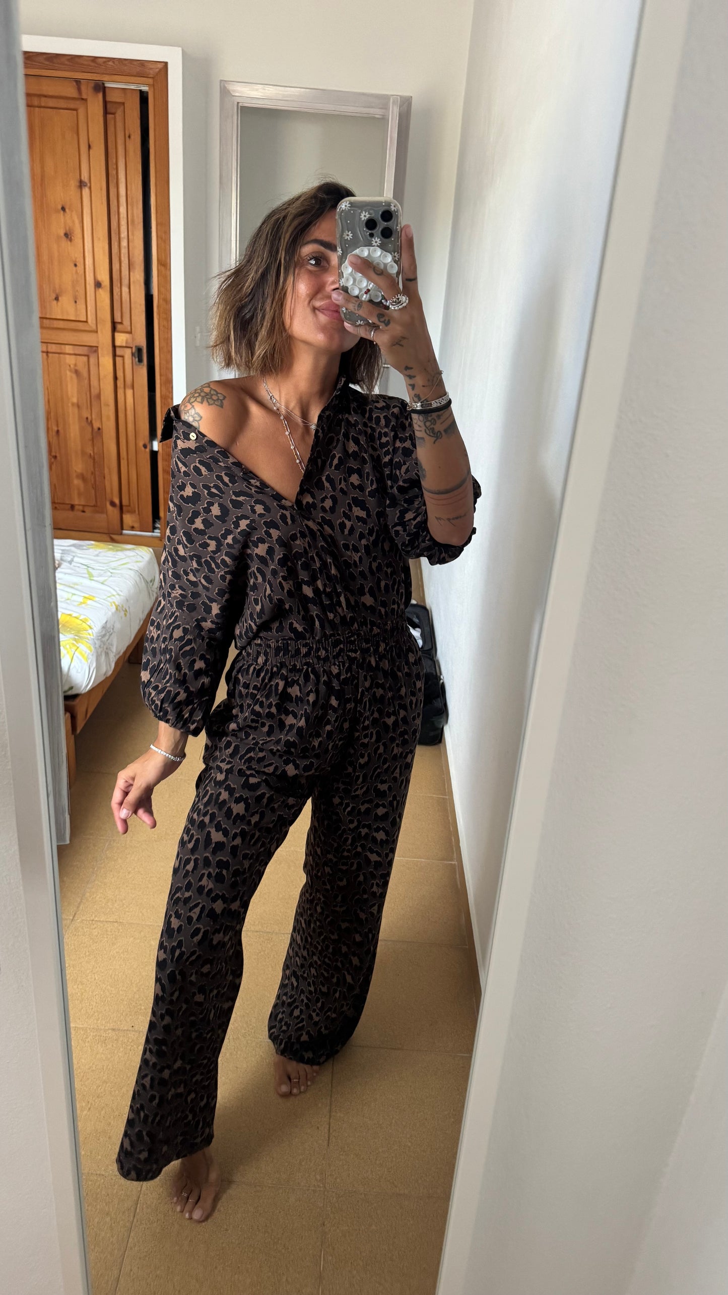 Camicia leopardata marrone sy