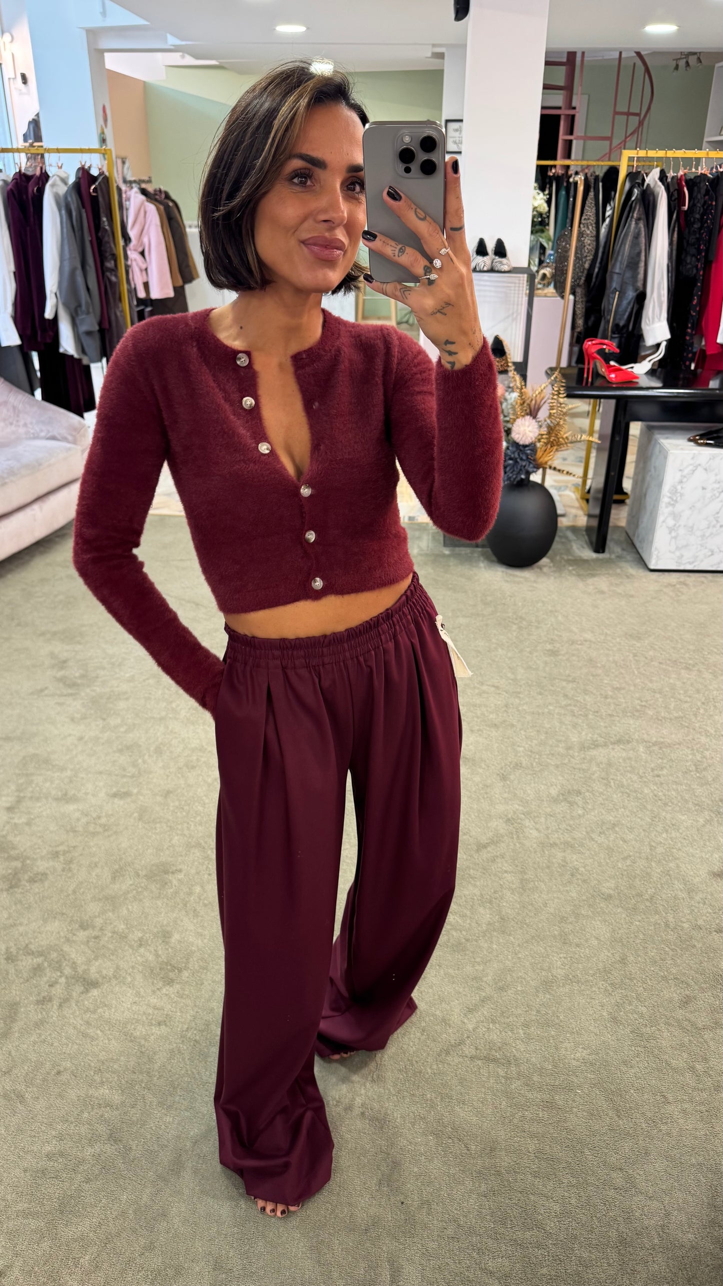 Pantaloni amie MAR DE MARGARITAS bordeaux