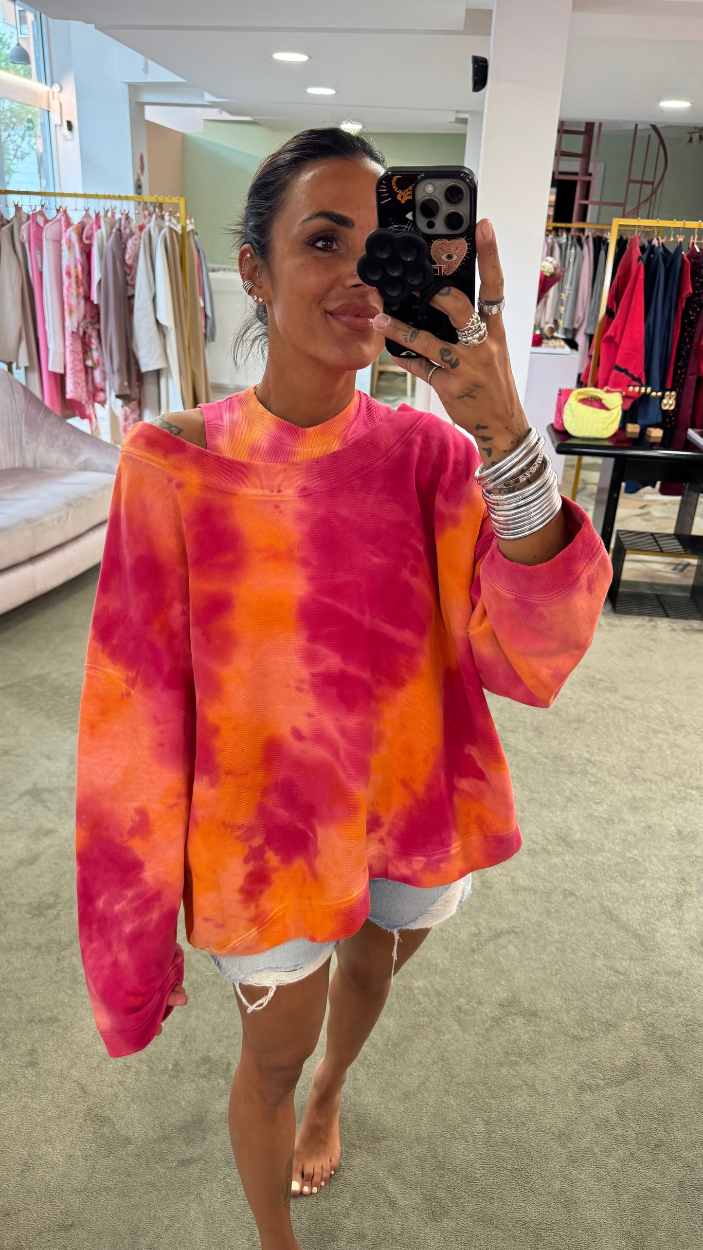 Felpa fucsia tie-dye Don't@me