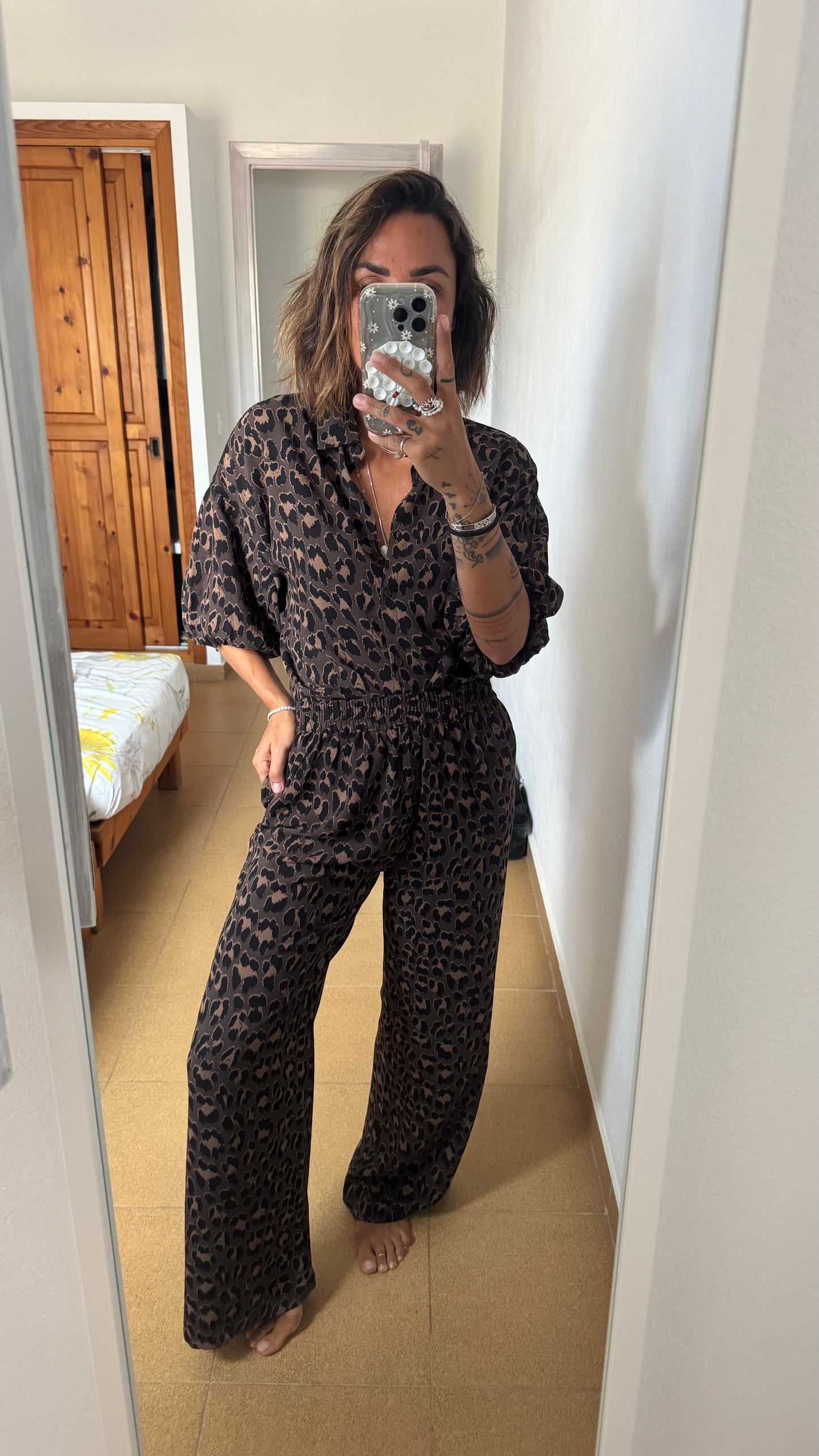 Camicia leopardata marrone sy