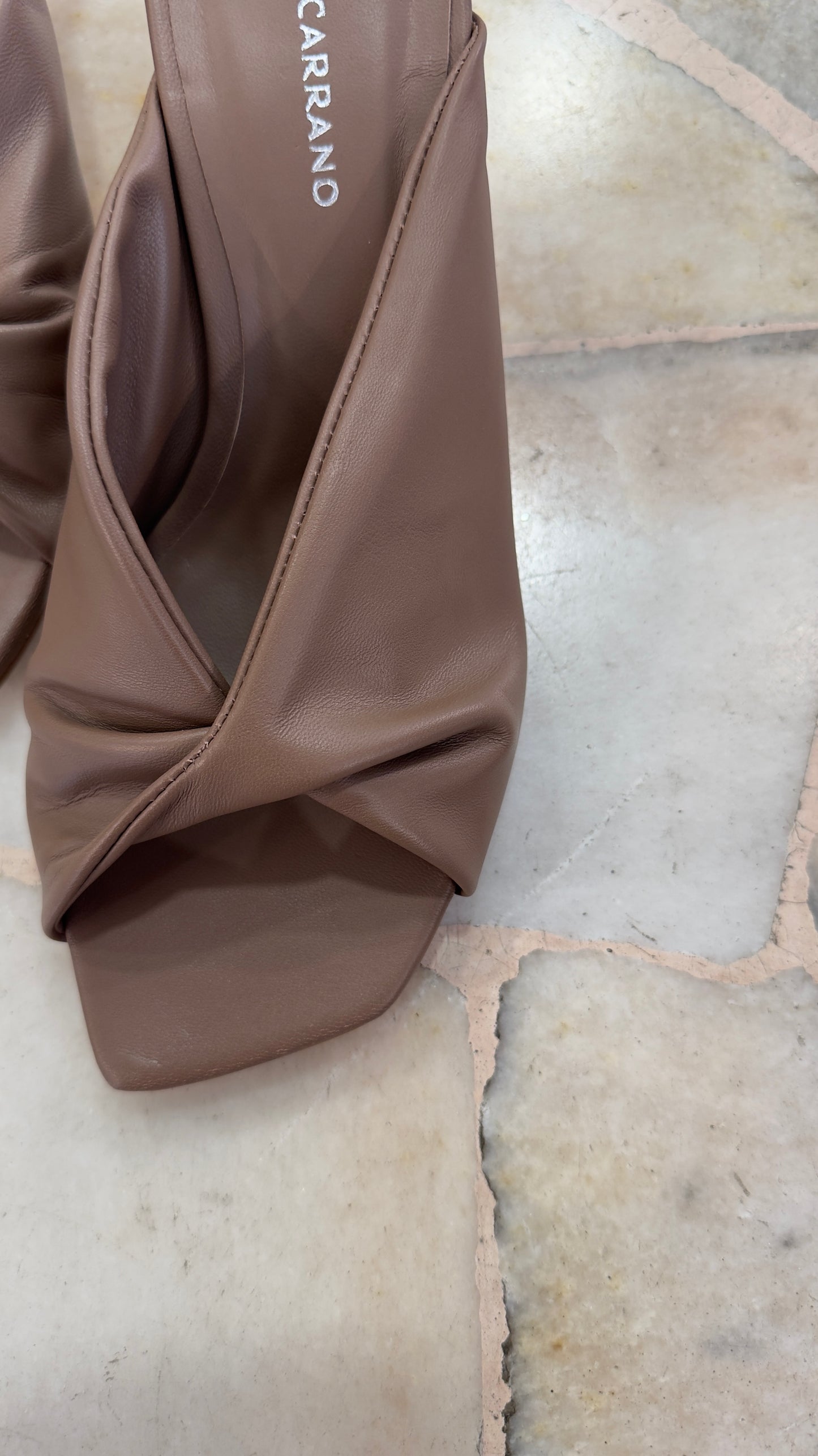 Ciabattina mules mocha nodo