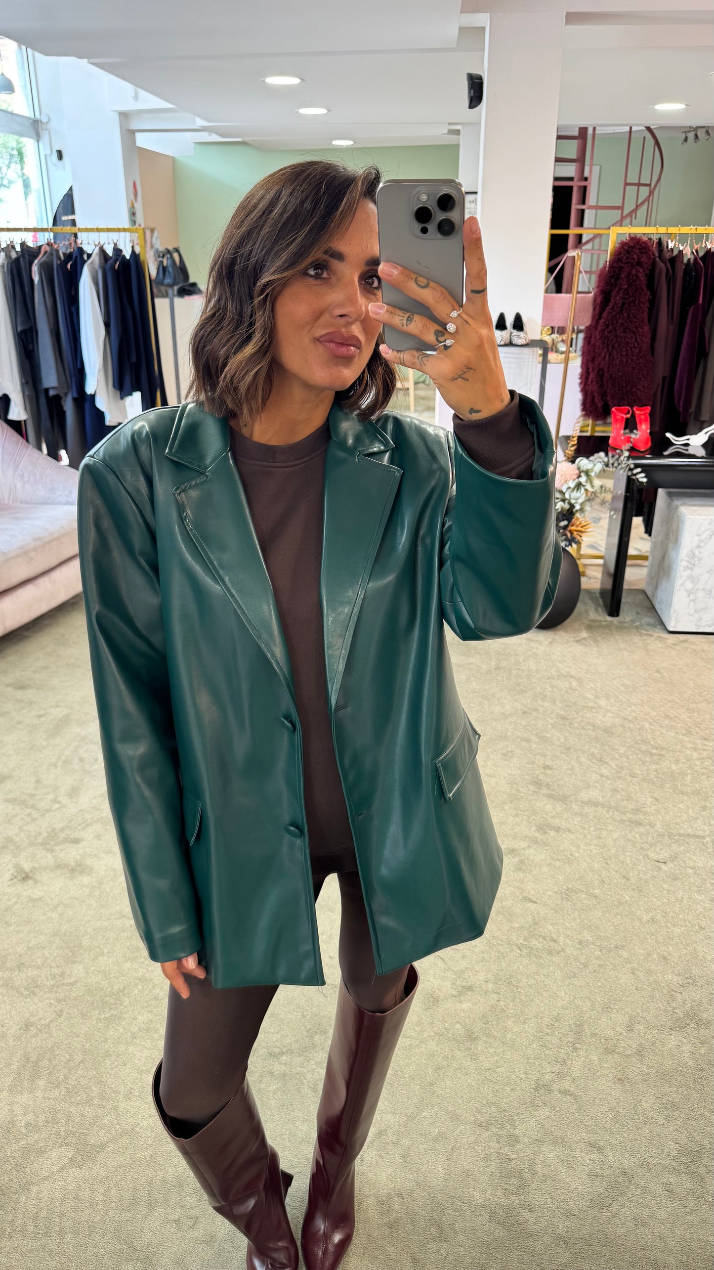 Blazer verde ecopelle ks
