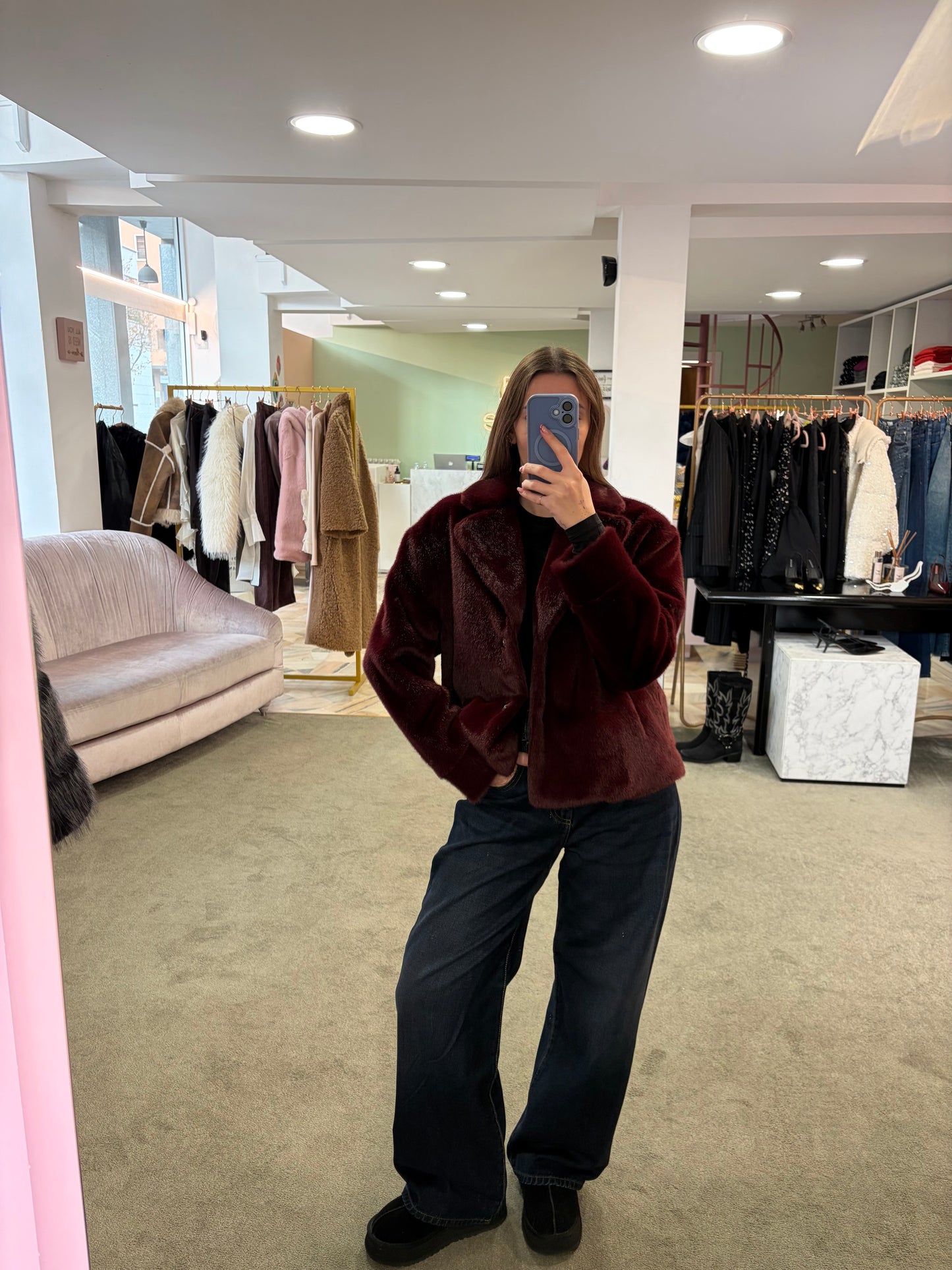 Pelliccia eco bordeaux ay