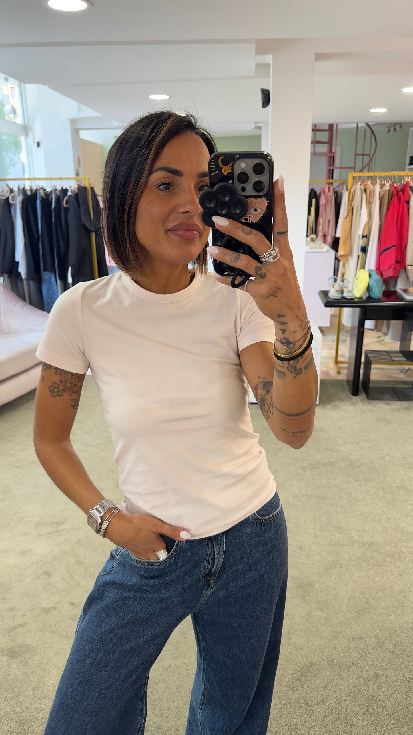 T-shirt gigi rosa baby slim basica jx